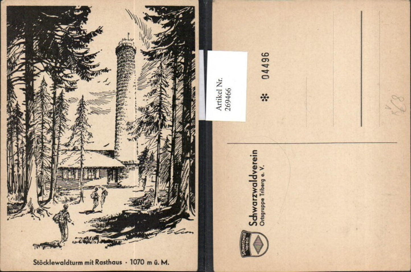 269466,Künstler AK Stöcklewaldturm Triberg pub Schwarzwaldverein Ortsgruppe 04496