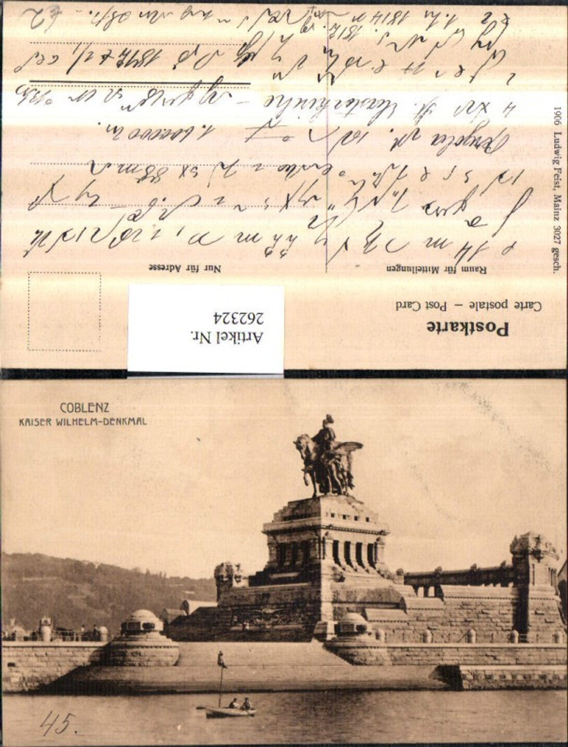 262324,Koblenz Kaiser Wilhelm-Denkmal am Deutschen Eck