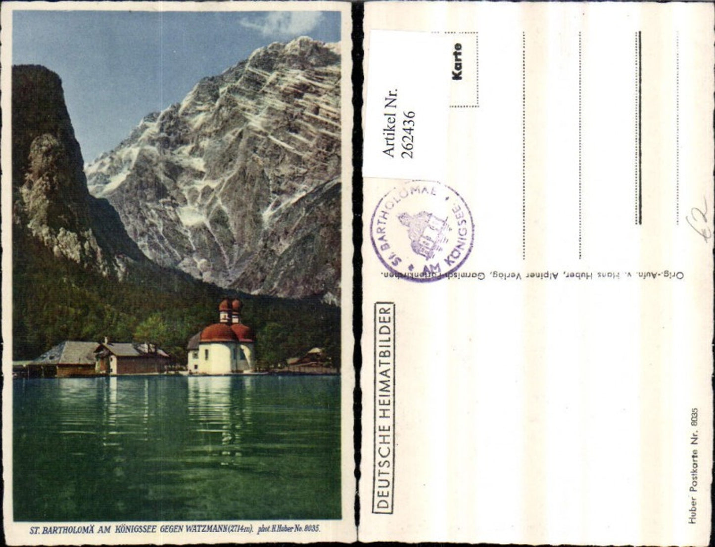 262436,St. Bartholomä am Königssee geg. Watzmann Kirche Bergkulisse