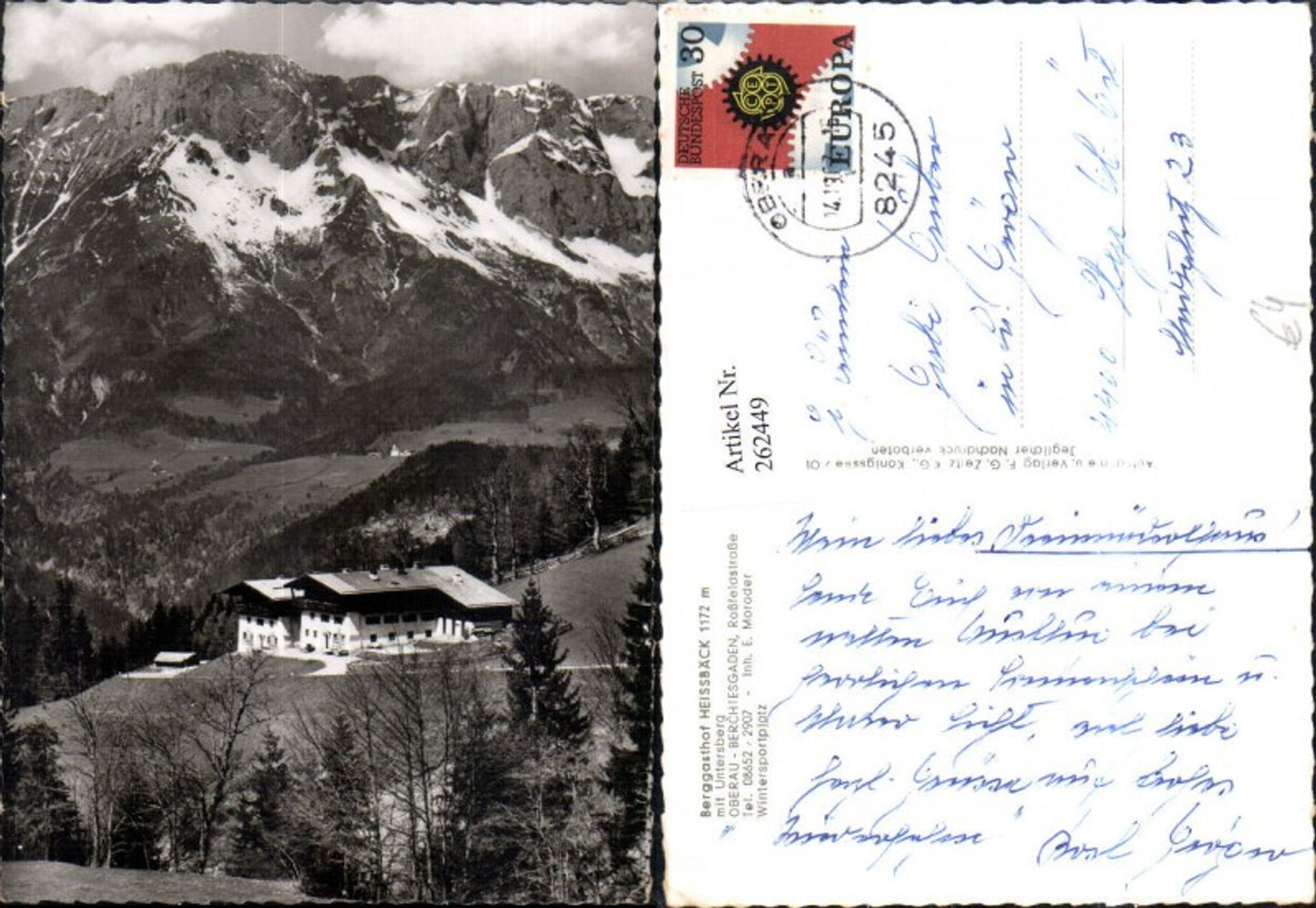262449,Berggasthof Heißbäck m. Untersberg b. Oberau b. Berchtesgaden Bergkulisse