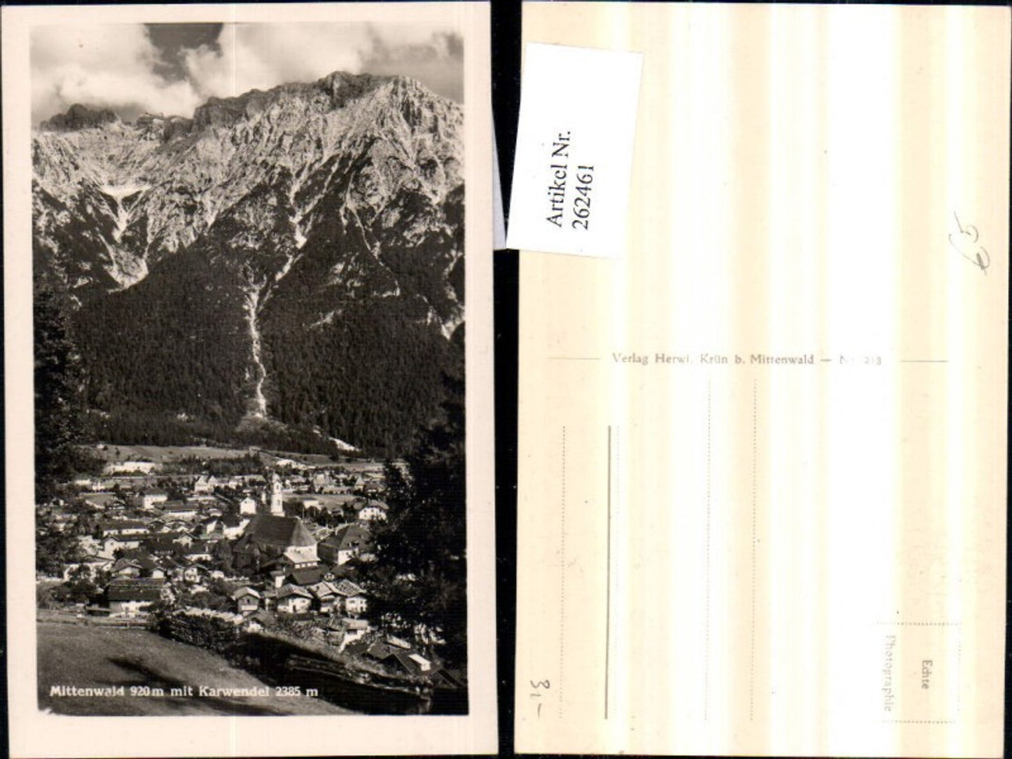 262461,Mittenwald Totale m. Karwendel Bergkulisse