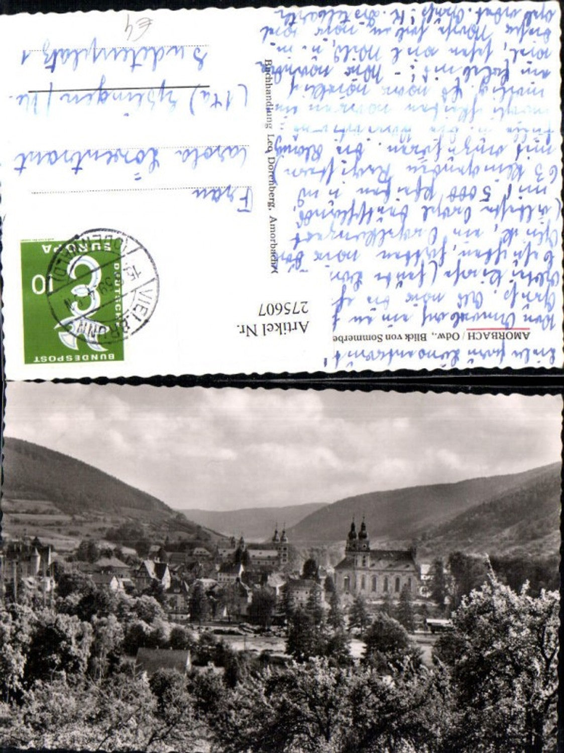 275607,Amorbach Totale Blick von Sommerberg