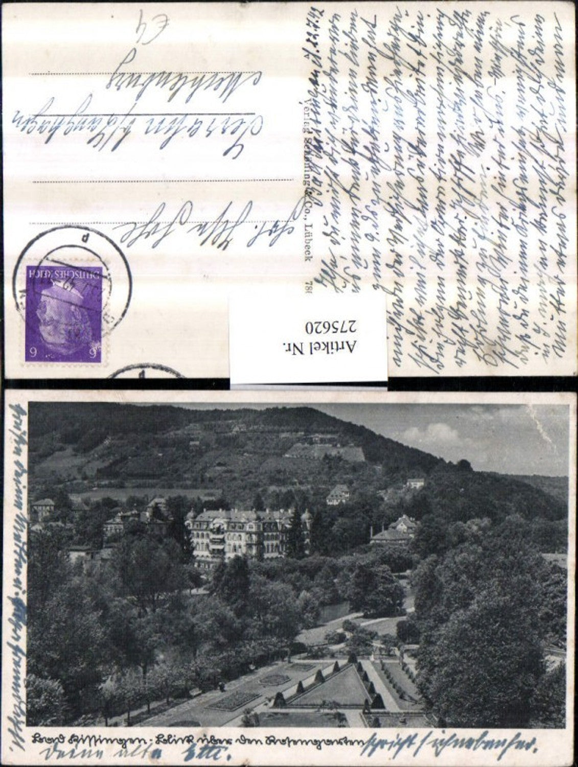 275620,Bad Kissingen Blick über den Rosengarten