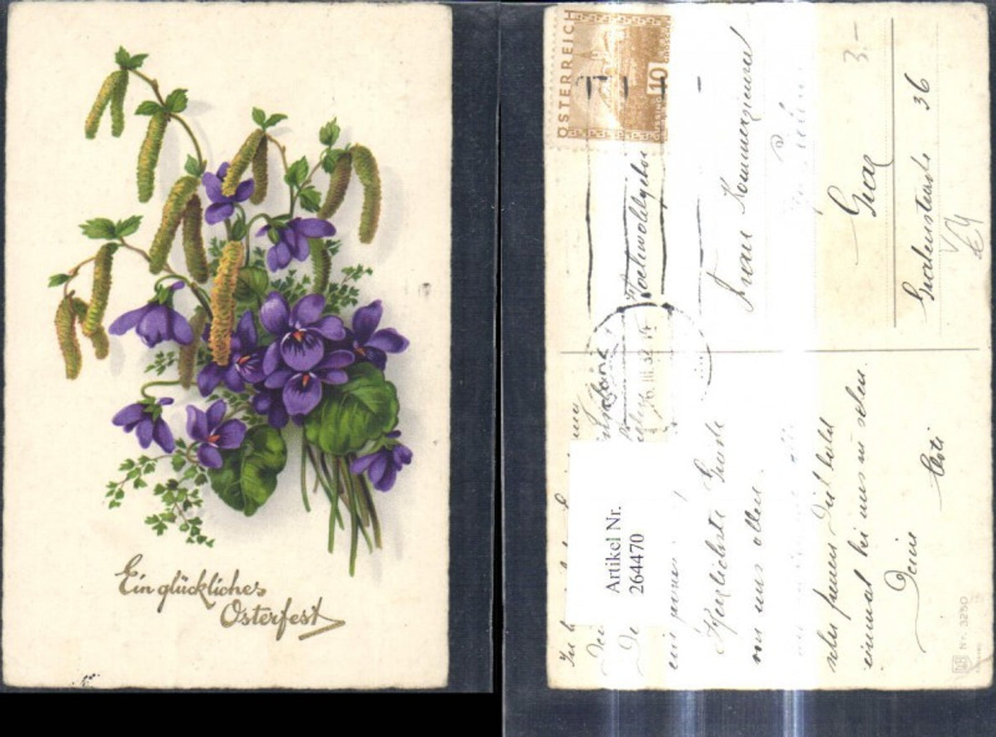 264470,Künstler Ak Meissner & Buch 3250 Veilchen Blumen Birken Birkenkätzchen Ostern