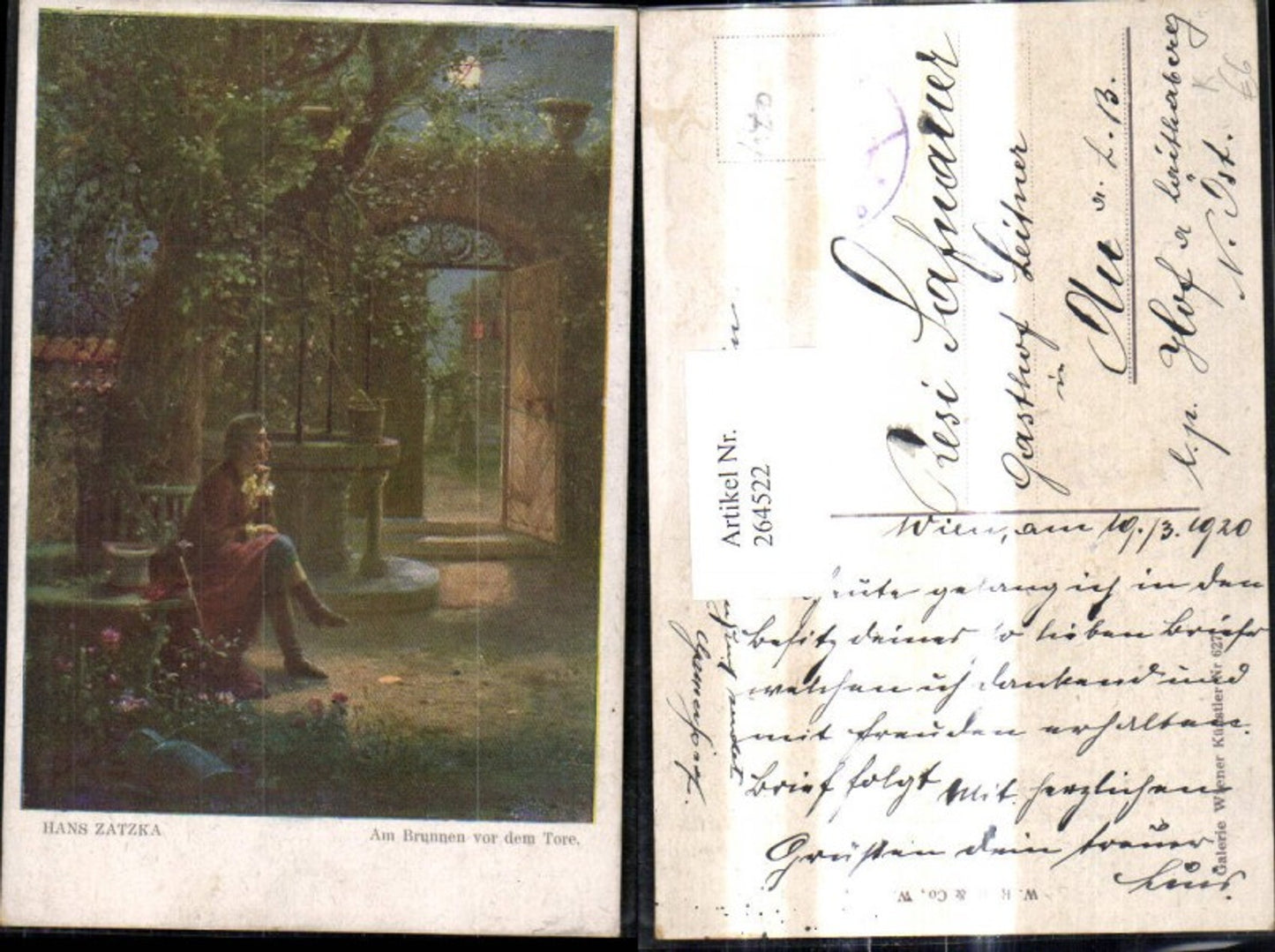 264522,Künstler Ak Hans Zatzka Am Brunnen vor dem Tore