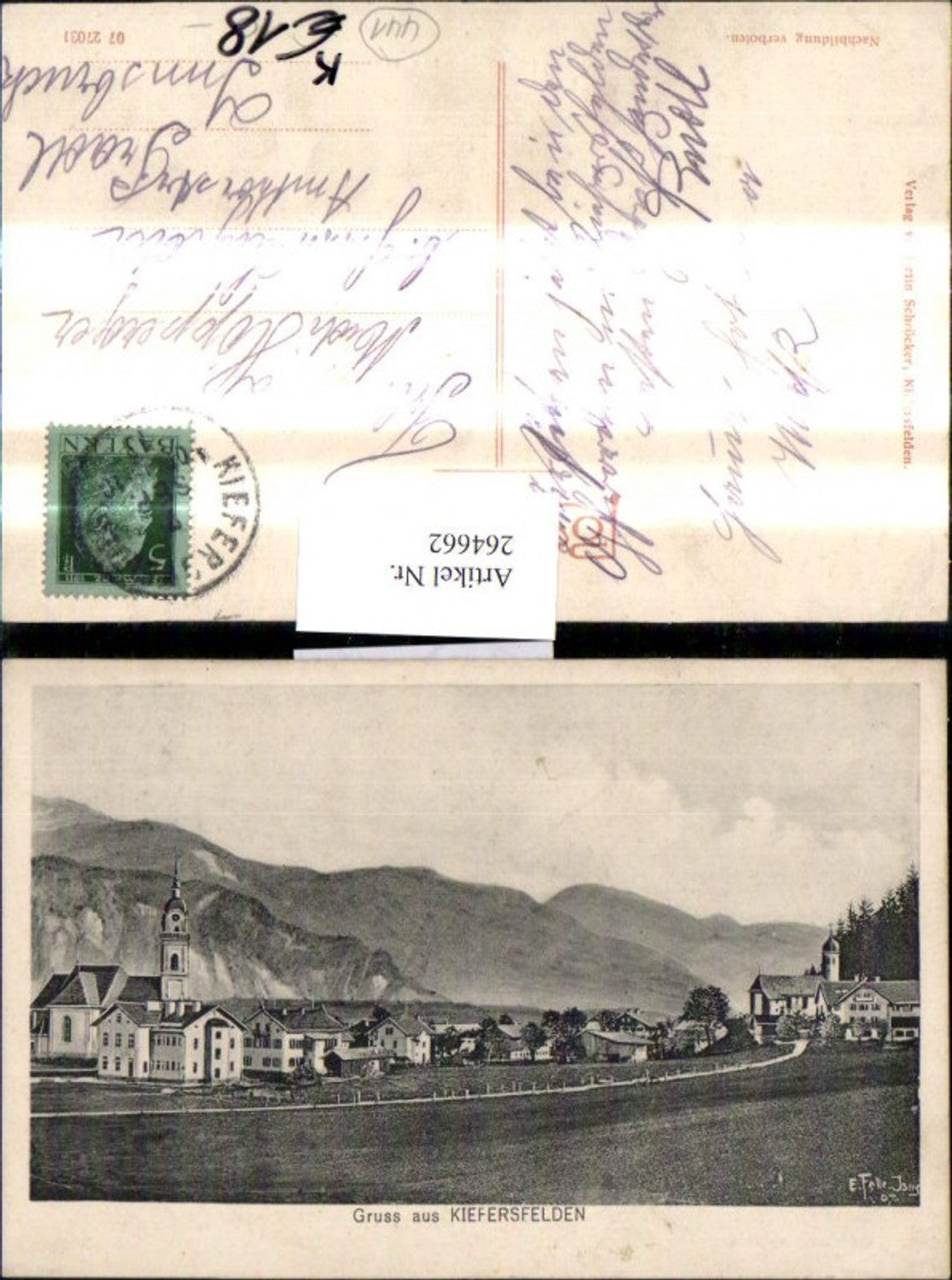 264662,Künstler Ak Eugen Felle Gruß a. Kiefersfelden