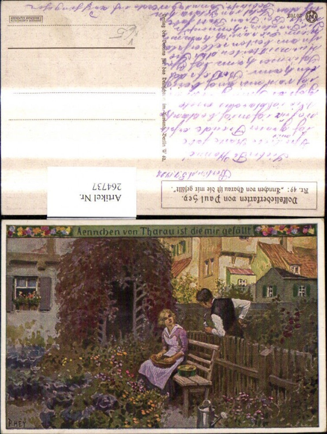 264737,Künstler Ak Paul Hey 49 Annchen v. Tharau ist die mir gefällt pub Verein für das Deutschtum im Ausland
