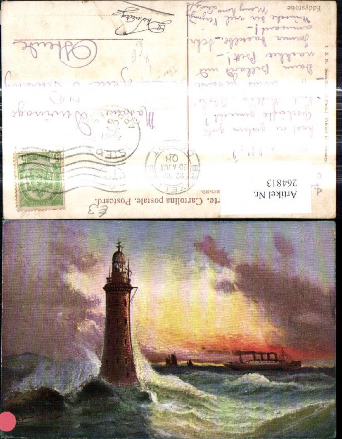 264813,Künstler Ak Leuchtturm Alfred Jansen Eddystone pub Theo Stroefer 704/6