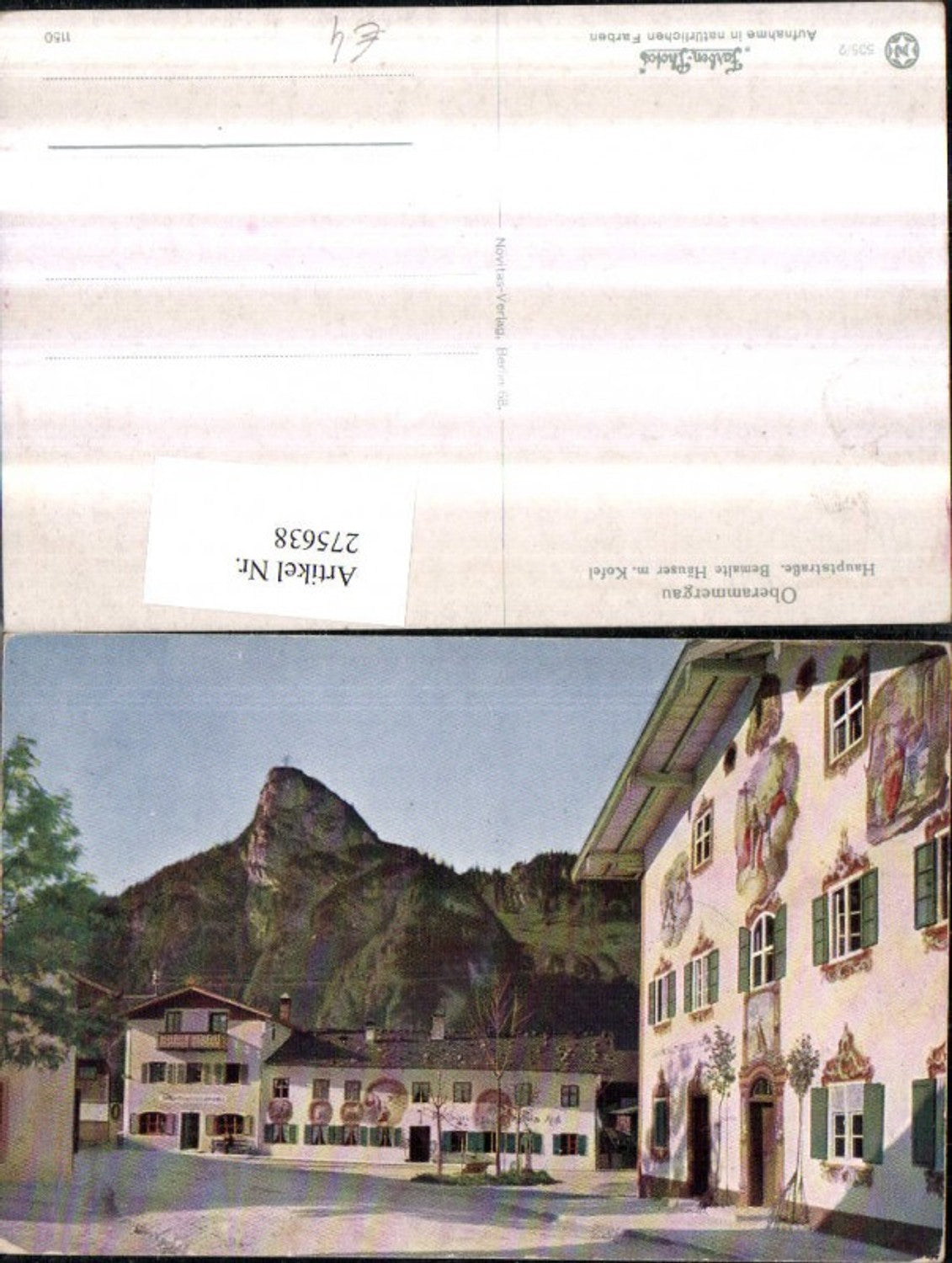 275638,Oberammergau Hauptstraße Bemalte Häuser m. Kofel