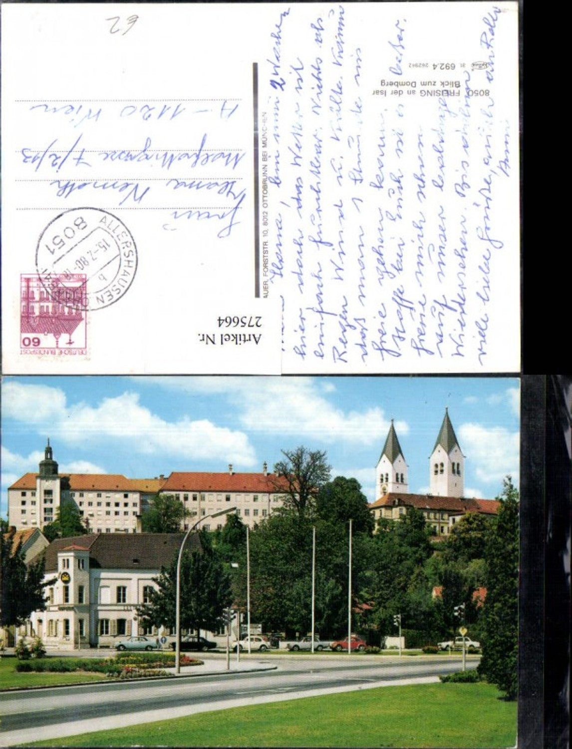 275664,Freising an d. Isar Blick zum Domberg Kirche