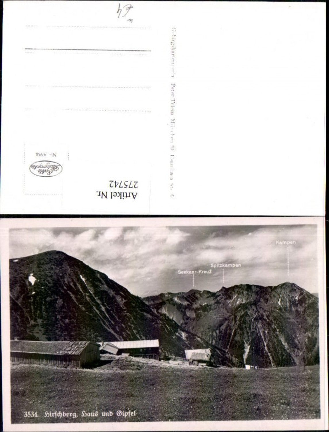 275742,Hirschberg Haus u. Gipfel Bergkulisse b. Kreuth