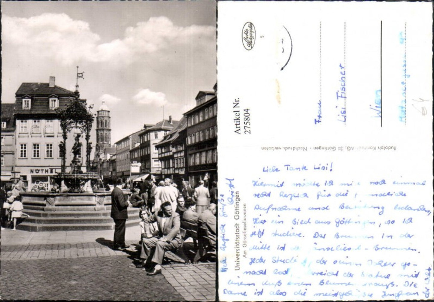 275804,Göttingen Gänselieselbrunnen Brunnen Turm