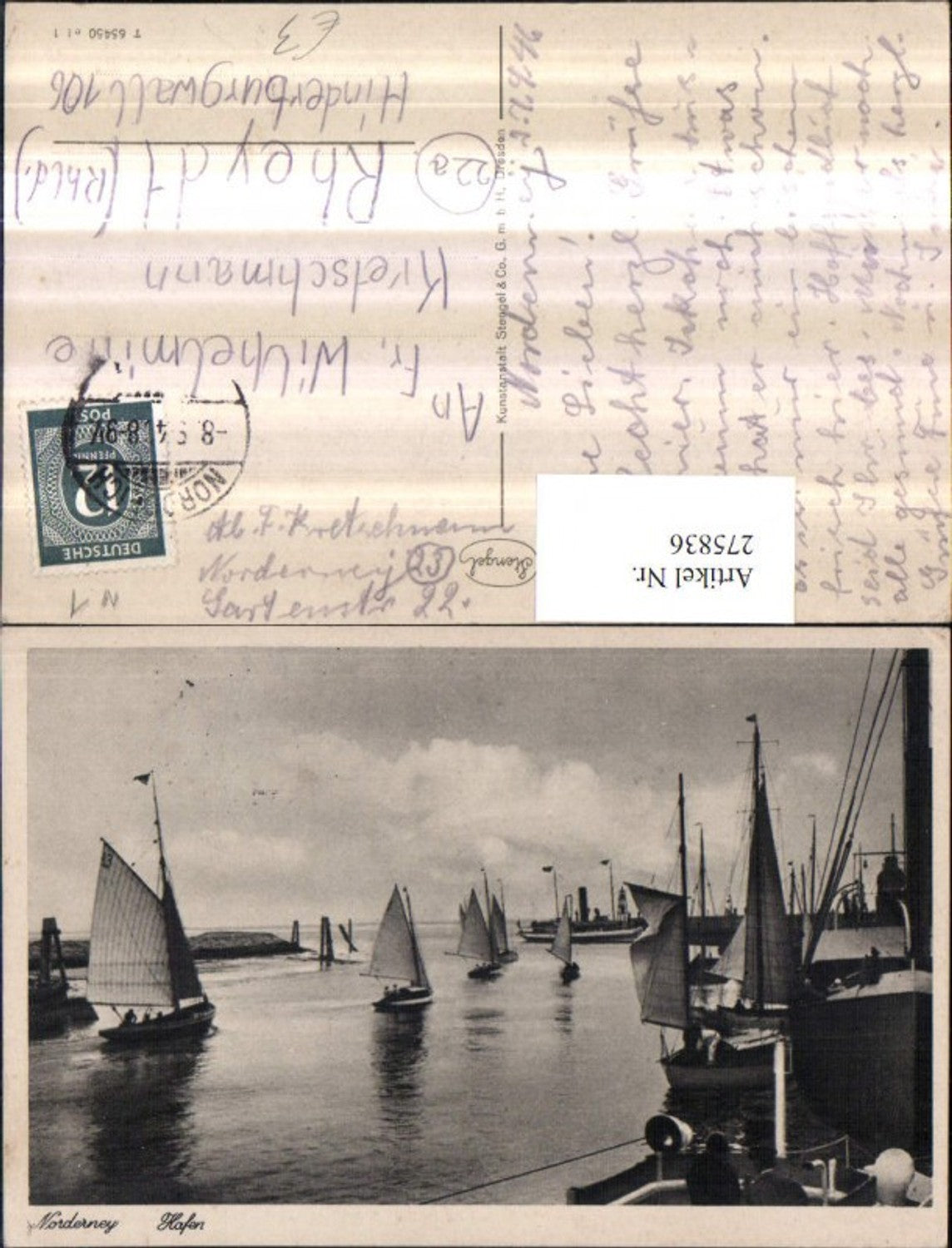 275836,Norderney Hafen Segelbote Dampfer Schiffe