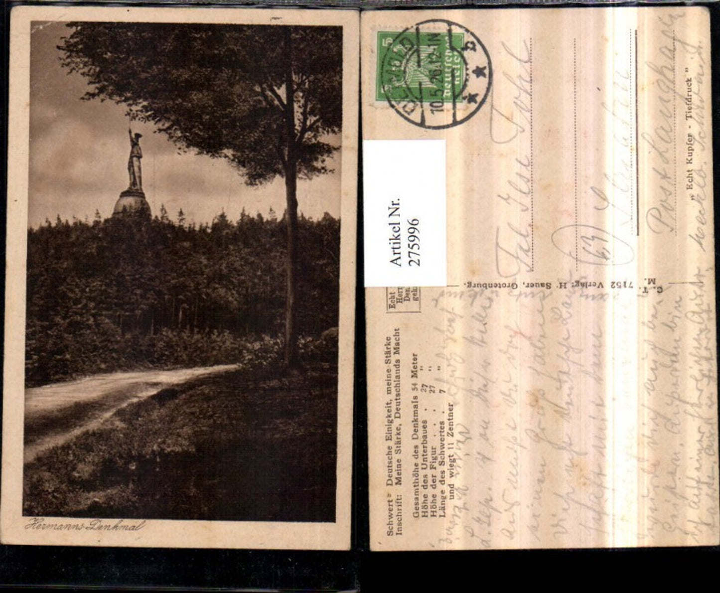 275996,Hermannsdenkmal Denkmal b. Hiddesen Detmold