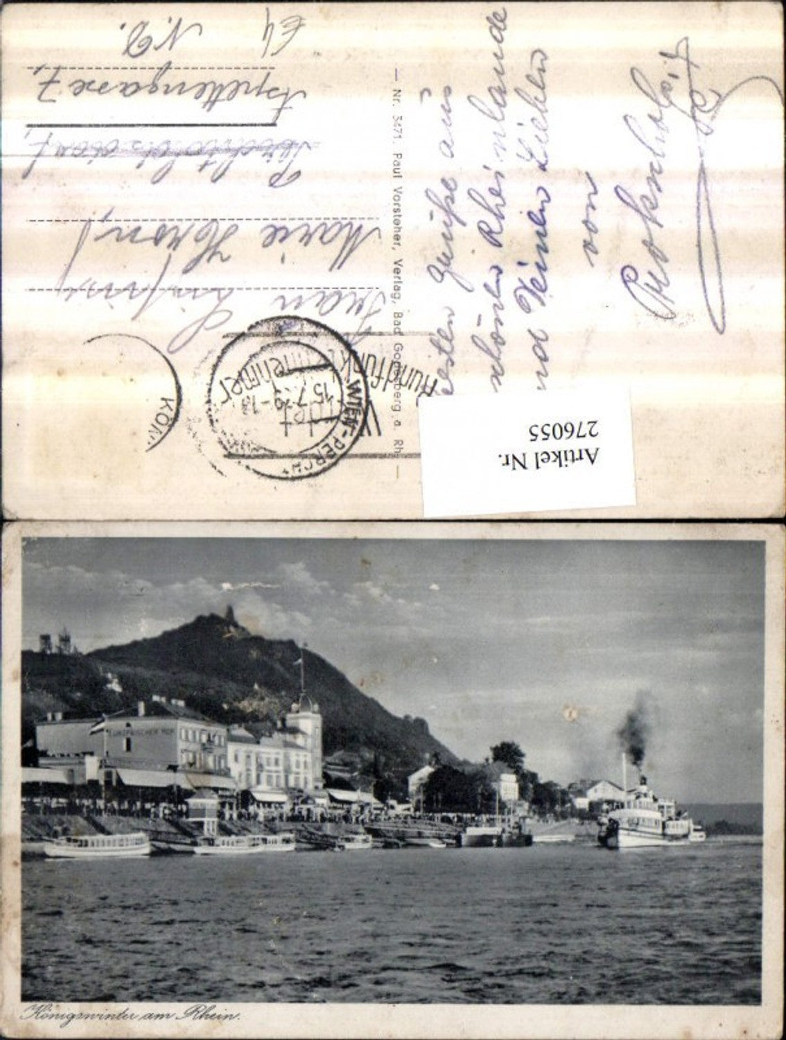 276055,Königswinter am Rhein Teilansicht Anlegeplatz Dampfer Boote