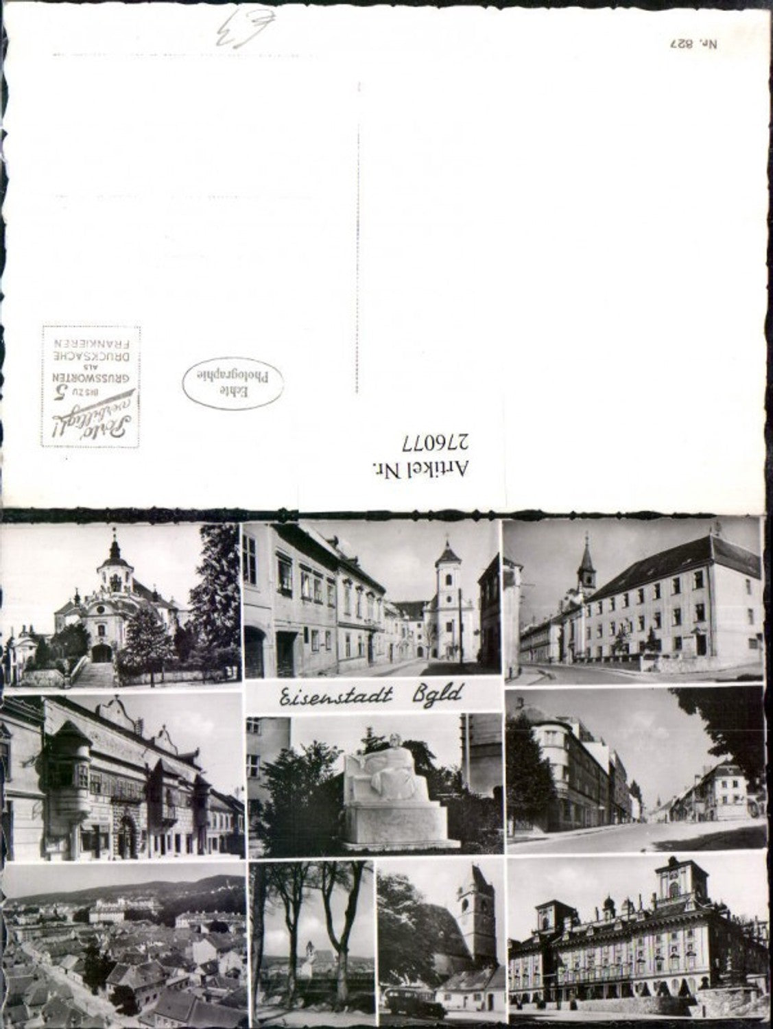 276077,Eisenstadt Totale Kirche Schloss Esterhazy Straßenansichten Denkmal Mehrbildkarte