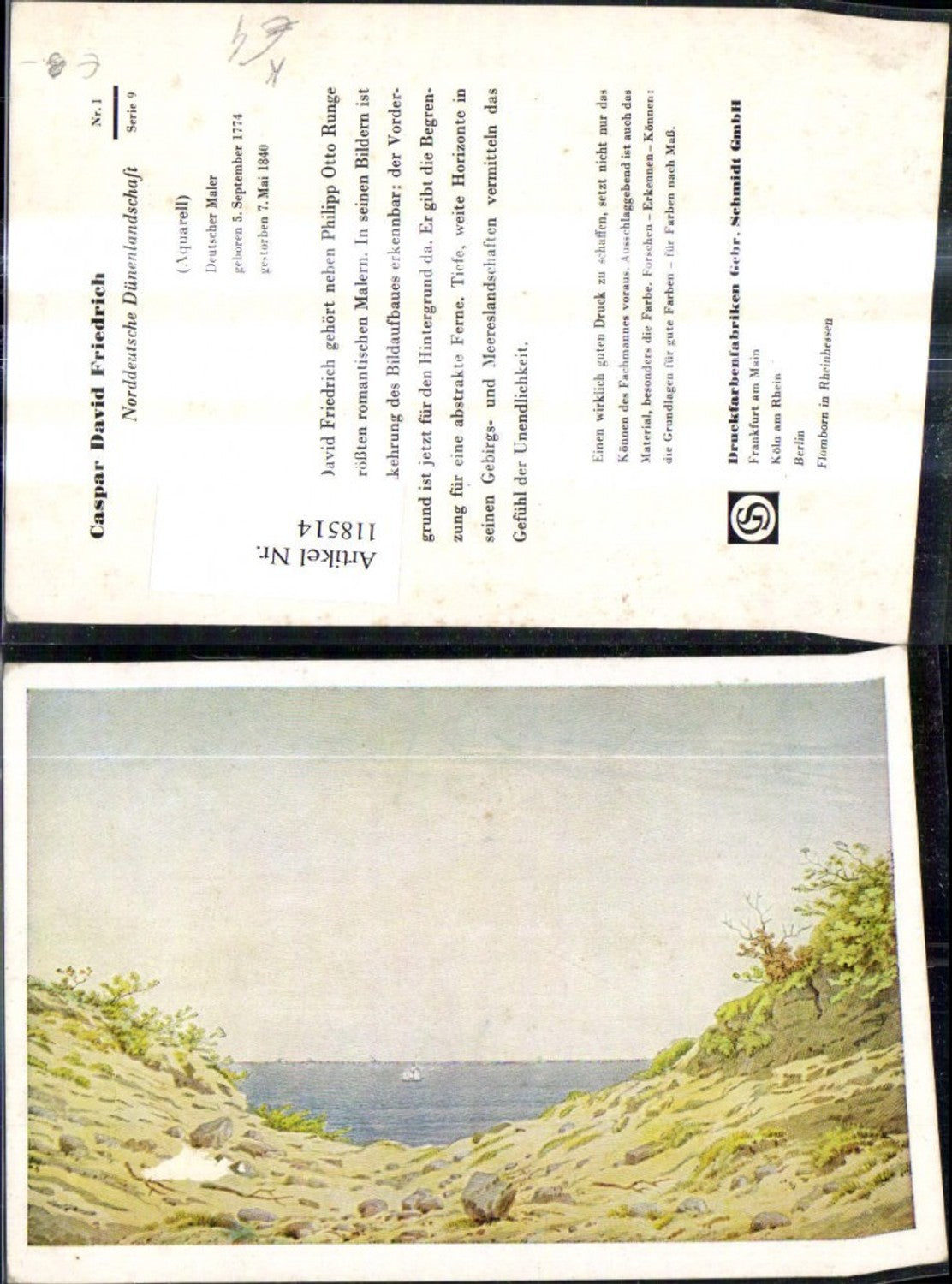 118514,Künstler Ak Casper David Friedrich Norddeutsche Dünenlandschaft