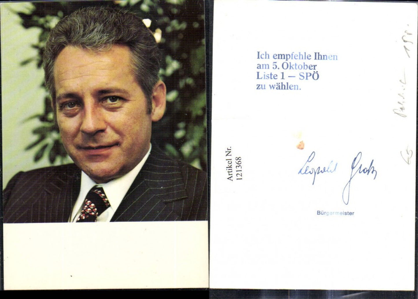 121368,Leopold Gratz Bürgermeister v. Wien Politik