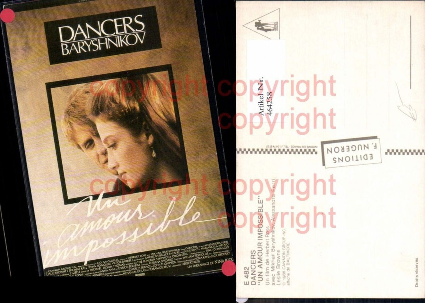 464258,Film Reklame Dancers Un Amour Impossible Herbert Ross Mikhail Baryshnikov