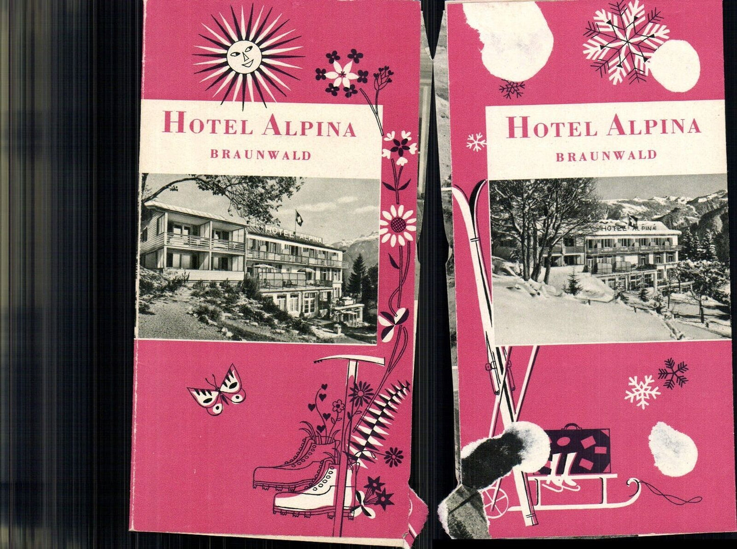 684607 Reklame Broschüre Folder Braunwald Hotel Alpine Kt. Glarus