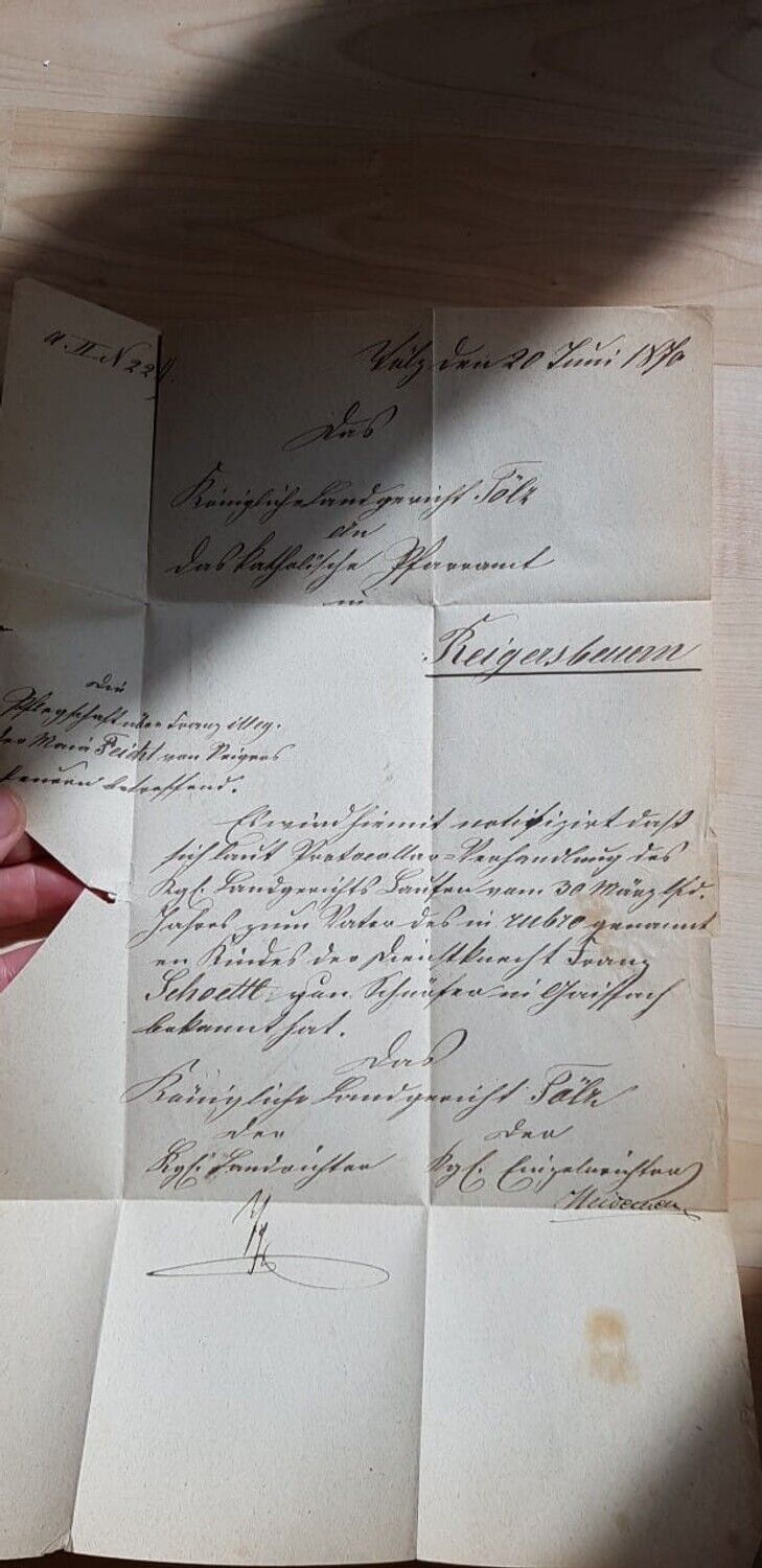 Brief 1870 Landgericht Tölz an Pfarramt Reigersbeuern Reichersbeuern Oberbayern