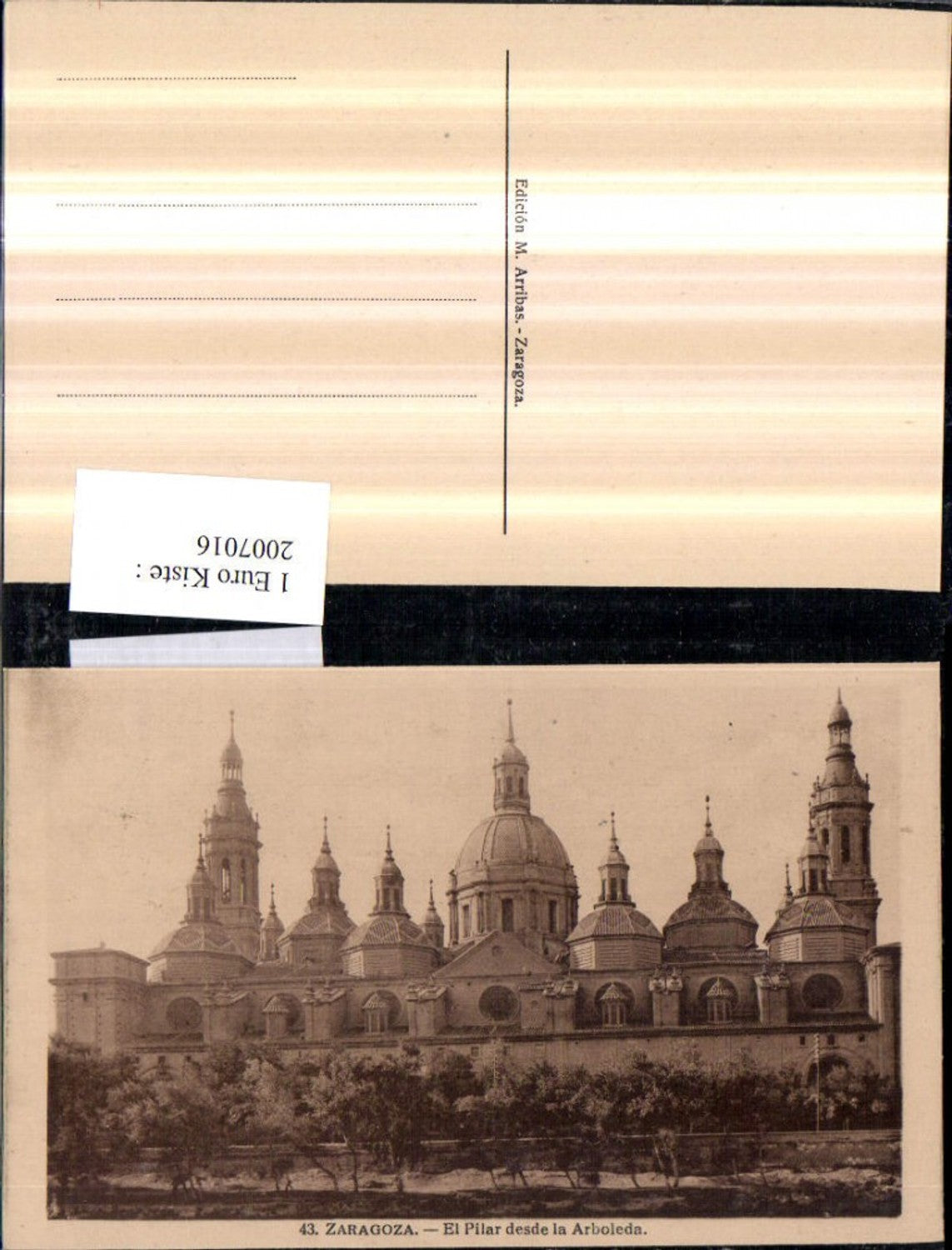 2007016,Zaragoza El Pilar desde la Arboleda Kirche Türme Kuppel