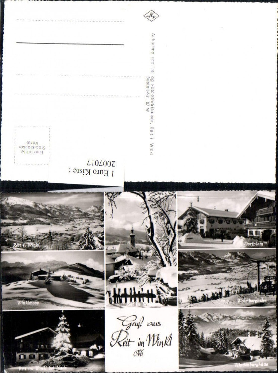 2007017,Gruß aus Reit im Winkl Totale Dorfplatz Sessellift Hindenburghütte Winklmoos Mehrbildkarte Winterbilder