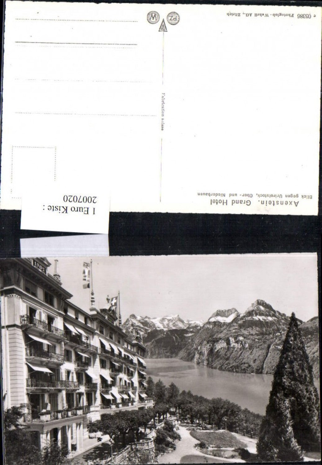 2007020,Axenstein Grand Hotel Blick geg. Urirotstock Ober- u. Niederbauen Bergkulisse Kt Schwyz