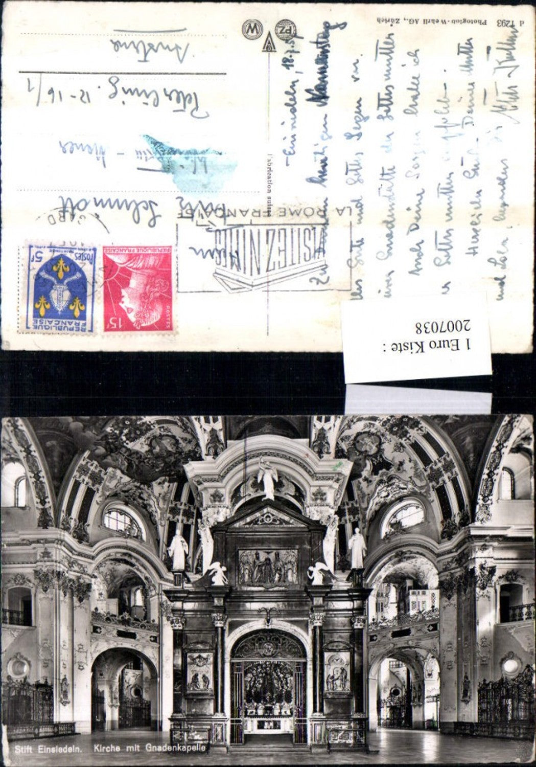 2007038,Stift Einsiedeln Kirche m. Gnadenkapelle Innenansicht