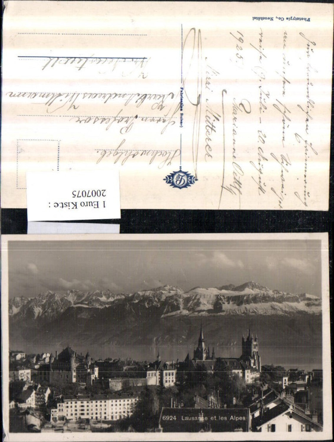 2007075,Lausanne Teilansicht et les Alpes Bergkulisse Kt Waadt