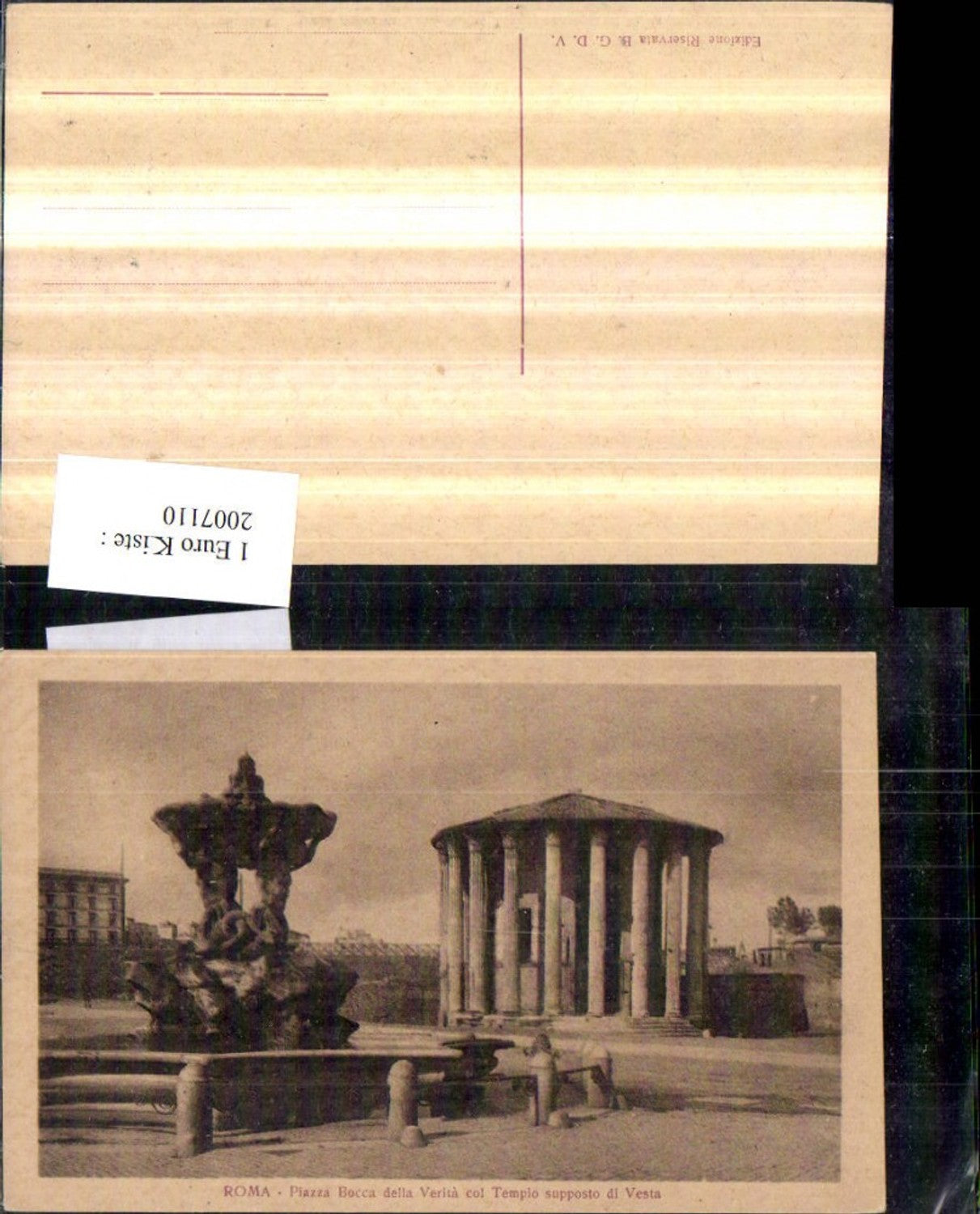 2007110,Roma Rom Piazza Bocca della Verita col Tempio supposto di Vesta Brunnen Tempel