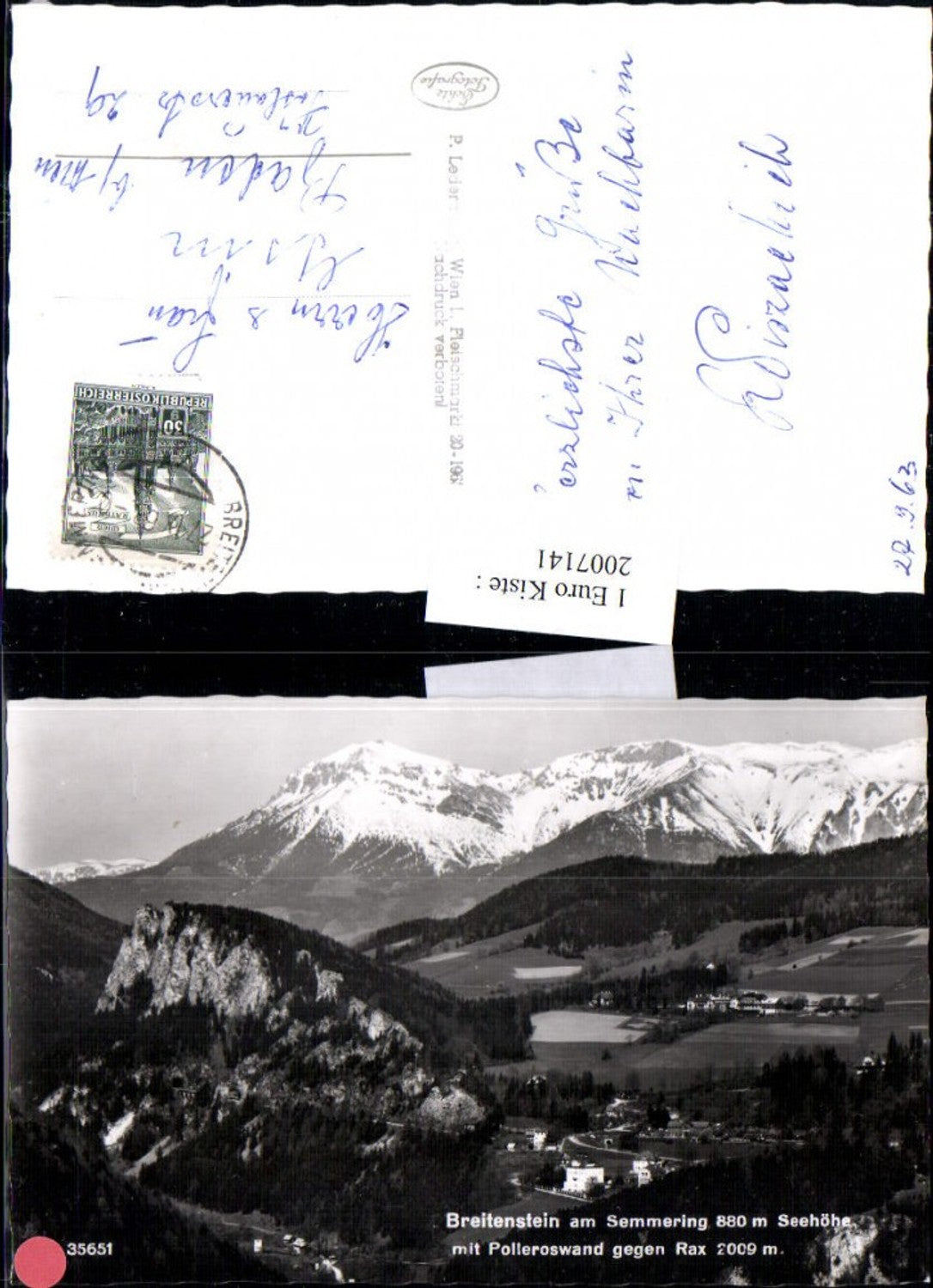 2007141,Breitenstein am Semmering m. Polleroswand geg. Rax Bergkulisse