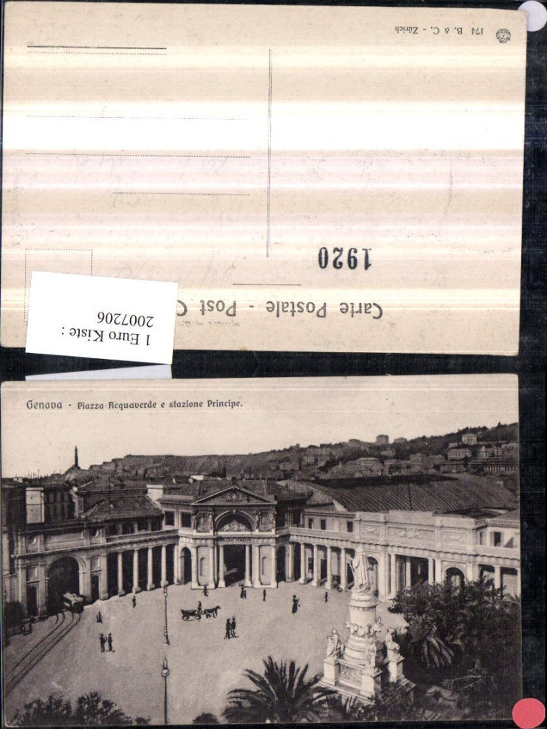 2007206,Genova Genua Piazza Acquaverde e statione Principe Bahnhof Denkmal