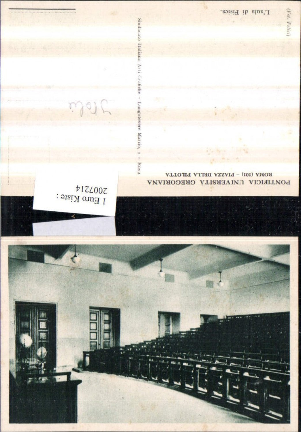 2007214,Roma Rom Pontificia Universita Gregoriana L'aula di Fisica