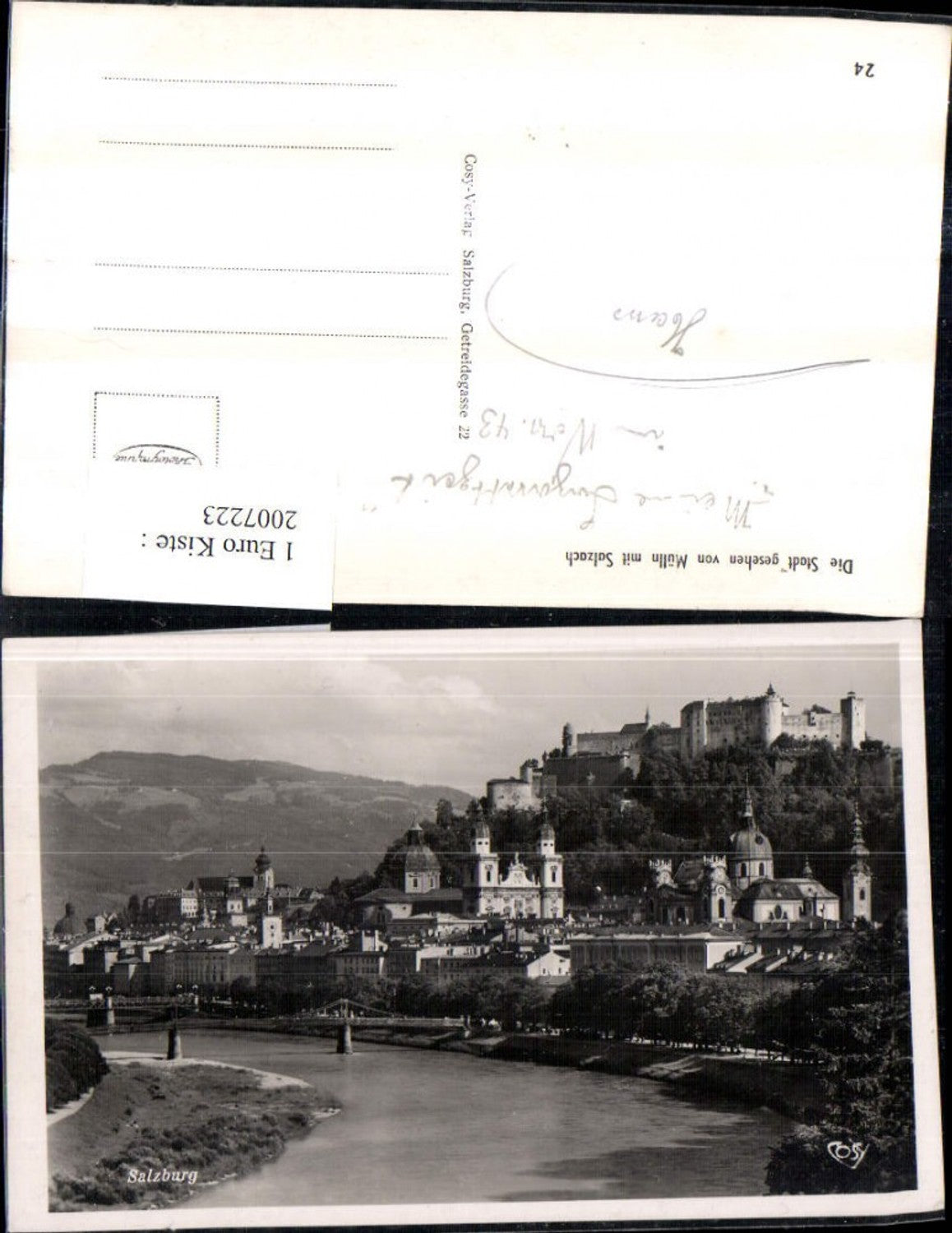 2007223,Salzburg Teilansicht Kirchen Festung Brücke v. Mülln m. Salzach pub Cosy