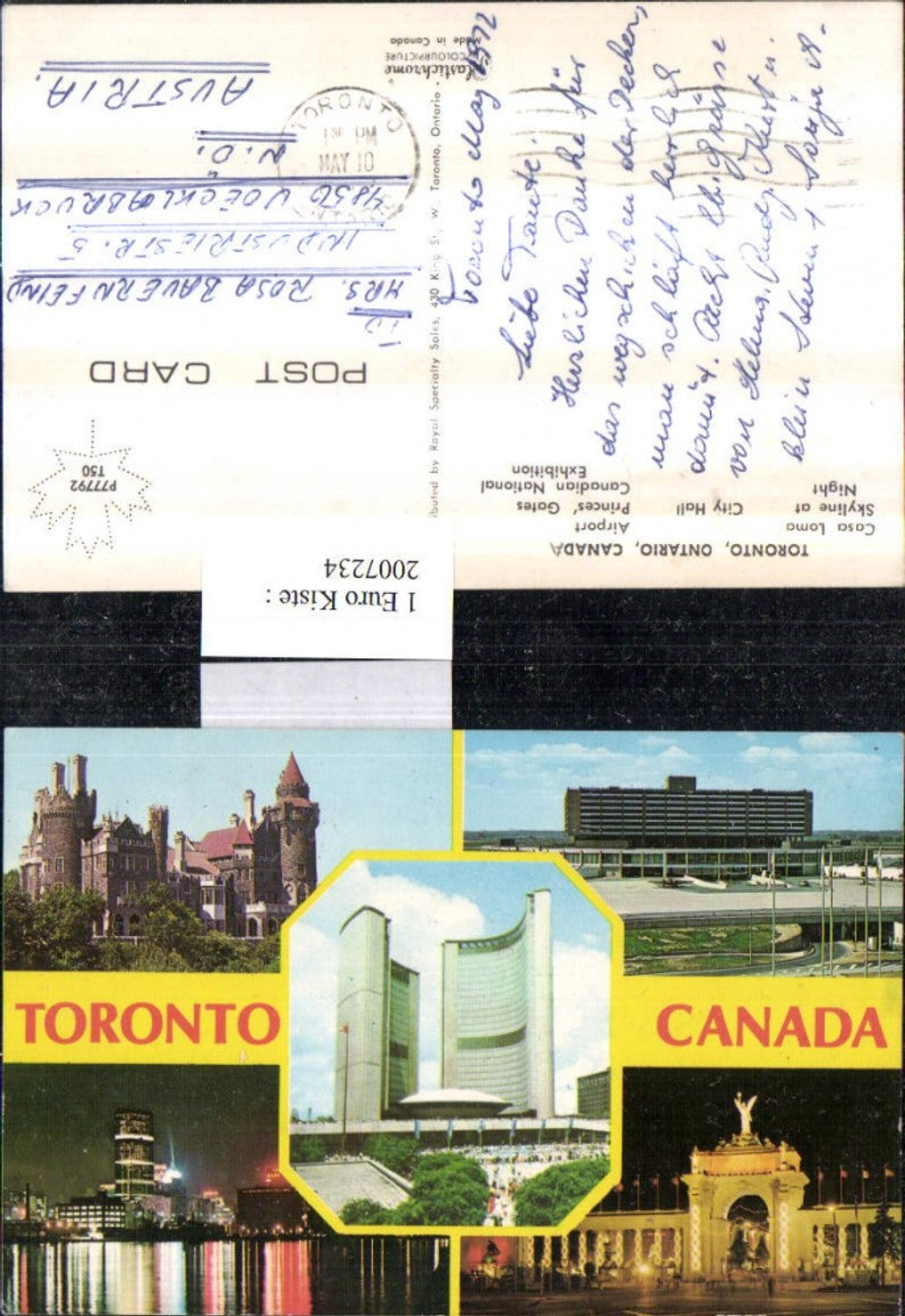 2007234,Kanada Ontario Toronto Casa Loma Airport City Hall Princes Gates Flughafen Burg Hochhaus Mehrbildkarte