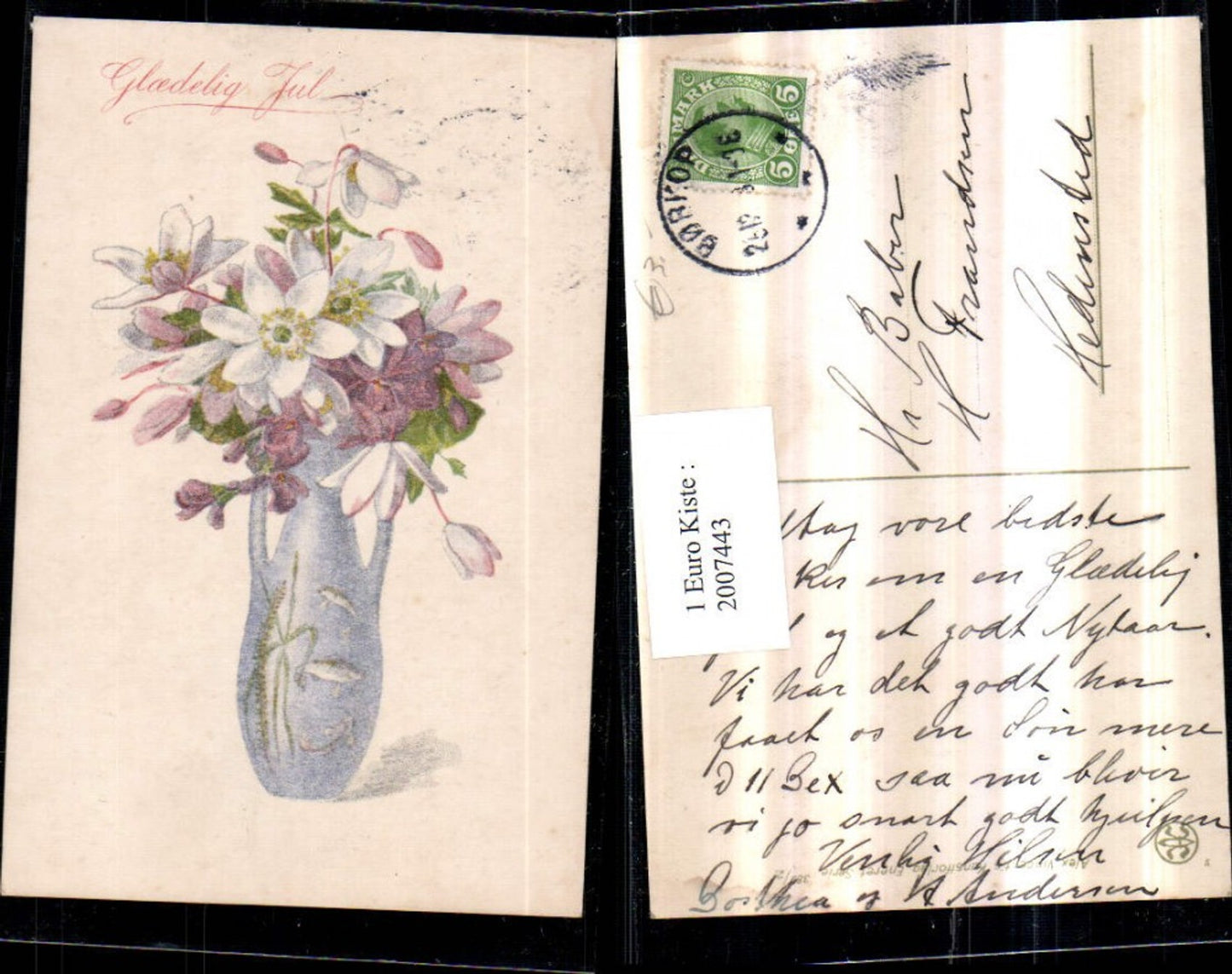 2007443,Künstler AK Blumenvase Vase Blumen Veilchen