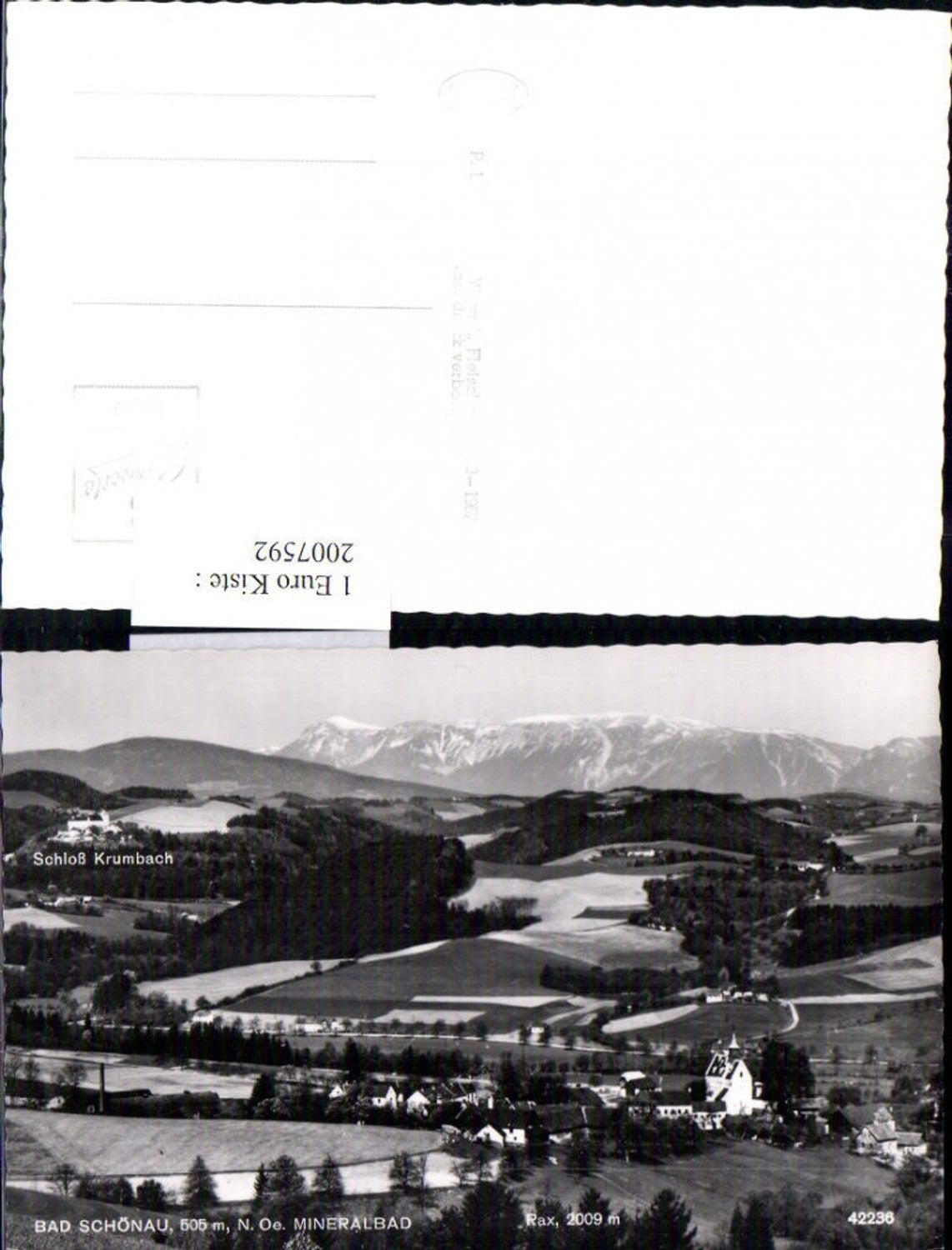 2007592,Bad Schönau Totale m. Schloss Krumbach geg. Rax Bergkulisse