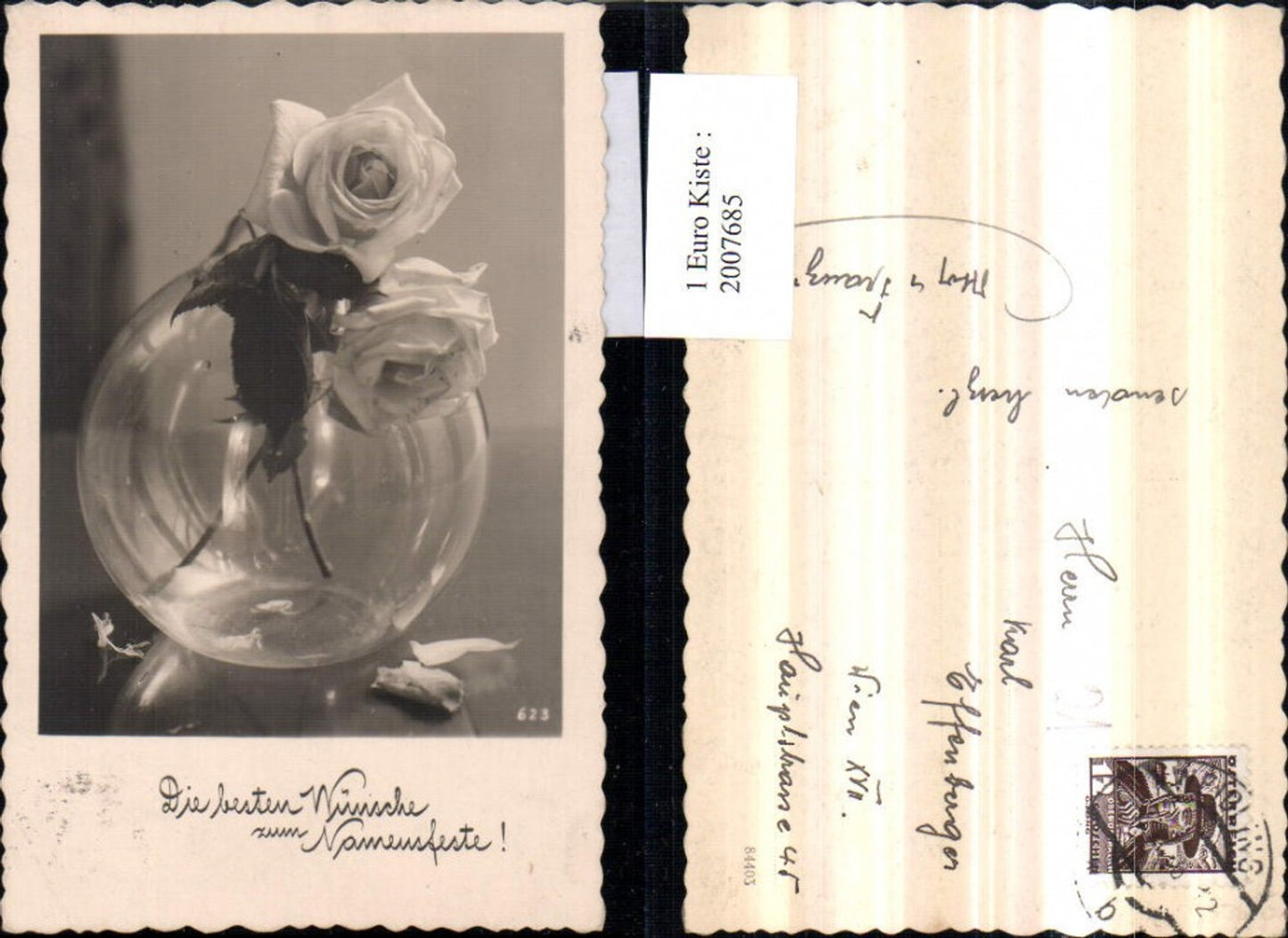 2007685,Namenstag runde Vase Rosen