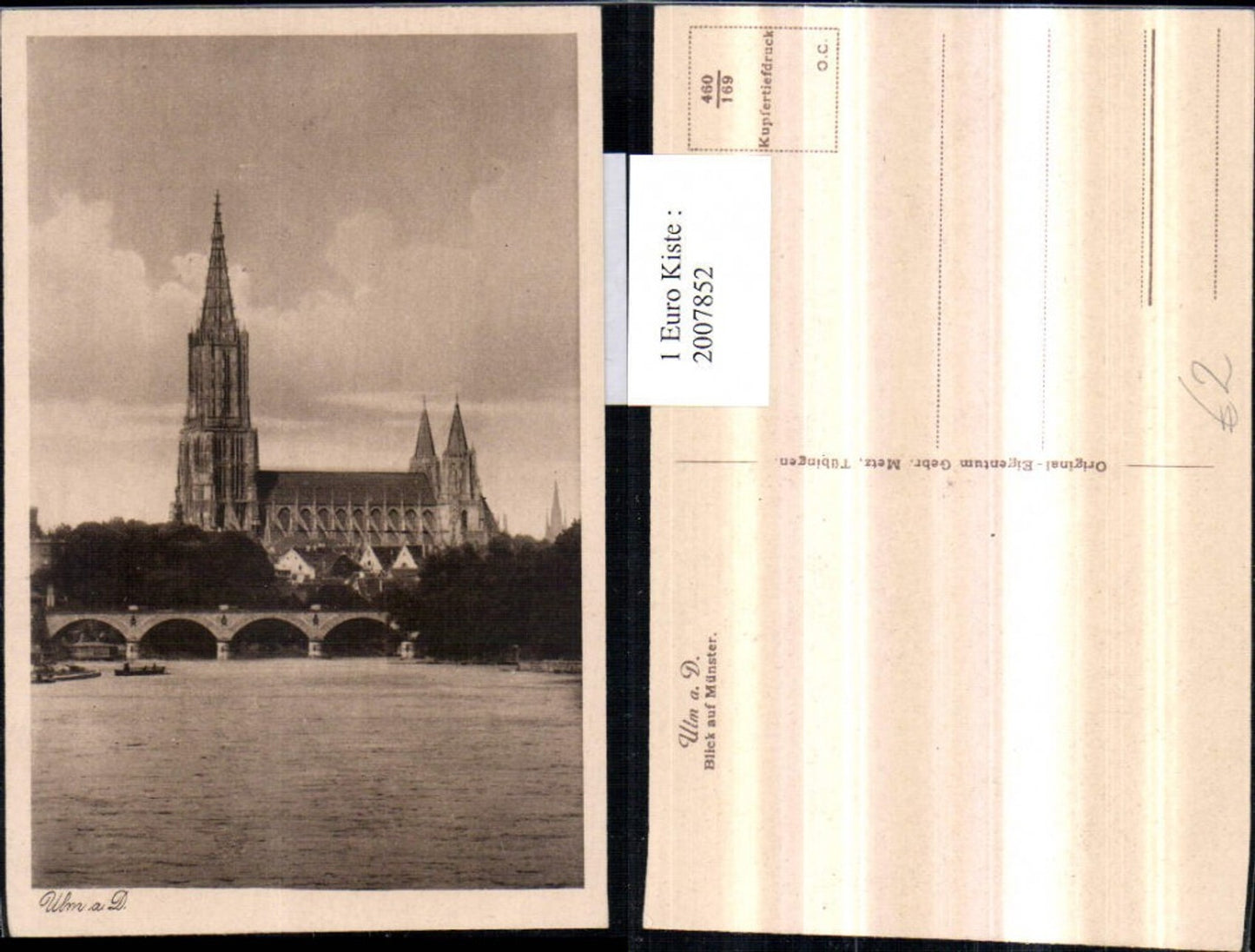 2007852,Ulm an d. Donau Blick auf Münster Dom Brücke