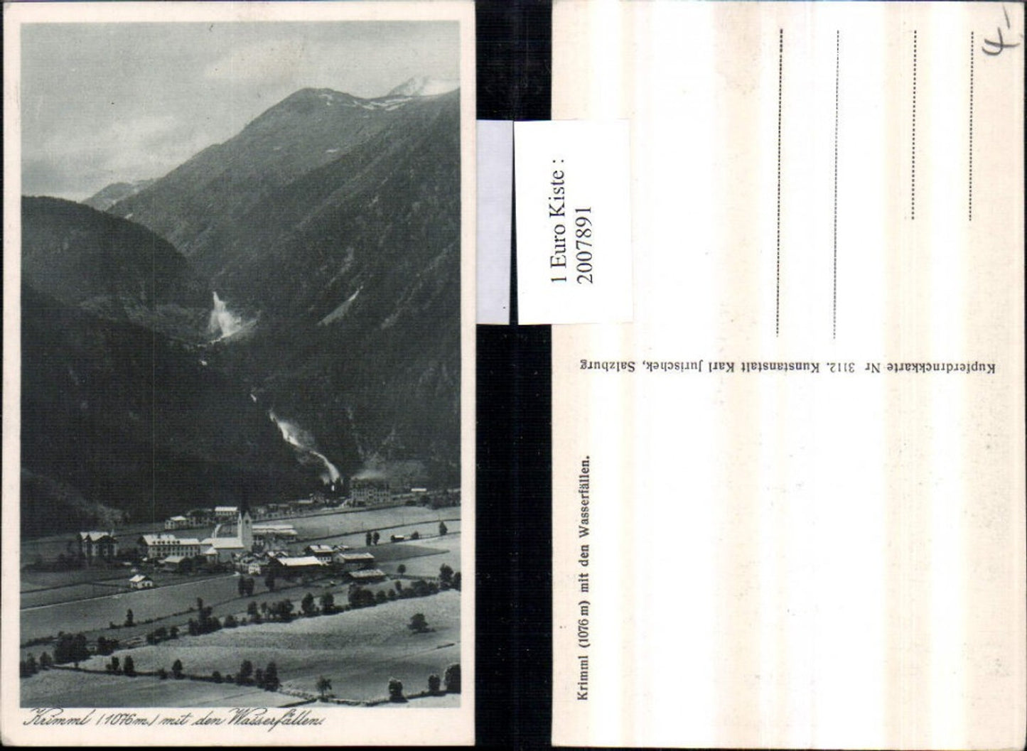 2007891,Krimml Totale m. d. Wasserfällen Bergkulisse