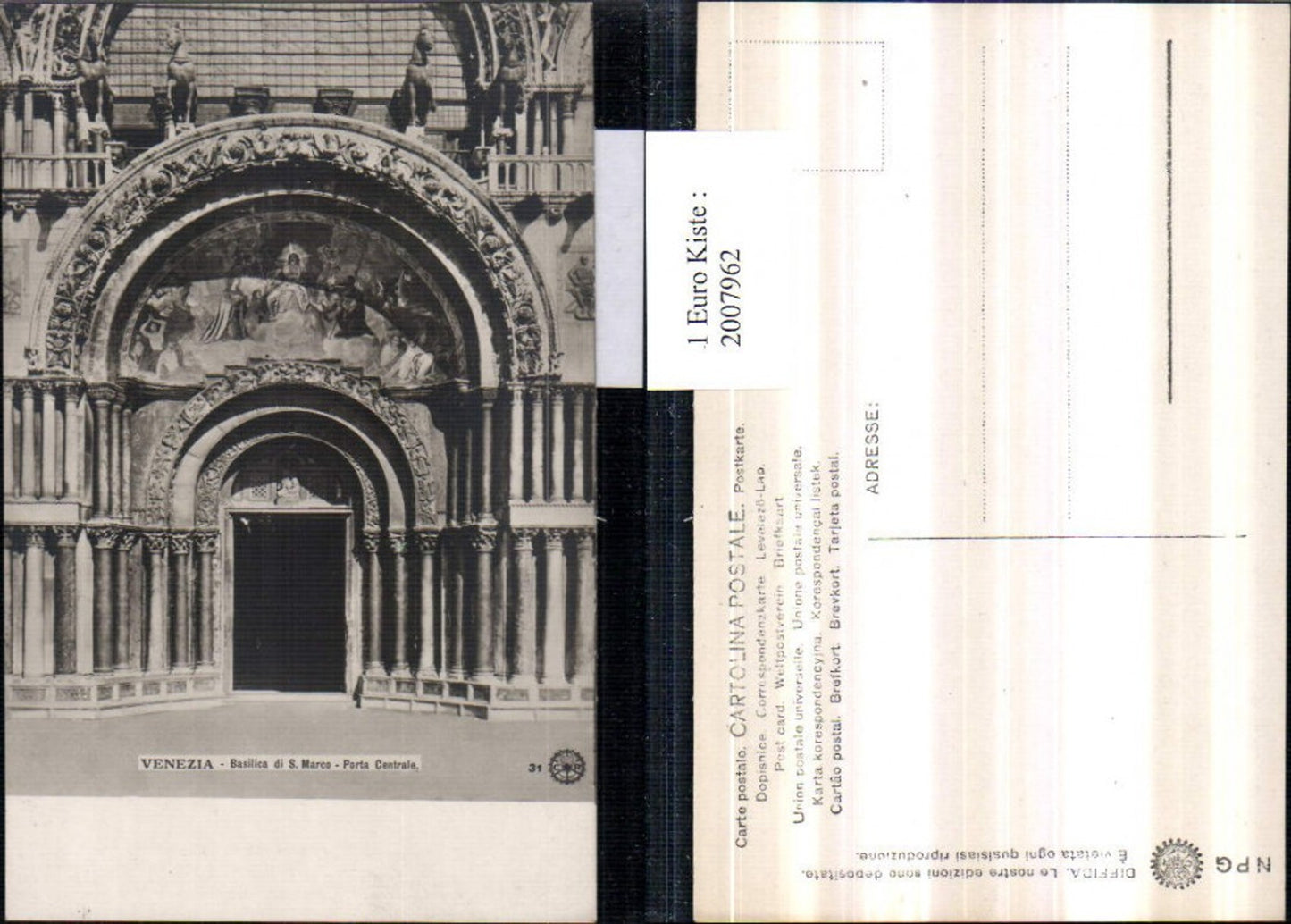 2007962,Venezia Venedig Basilica di S. Marco Porta Centrale Kirche Portal