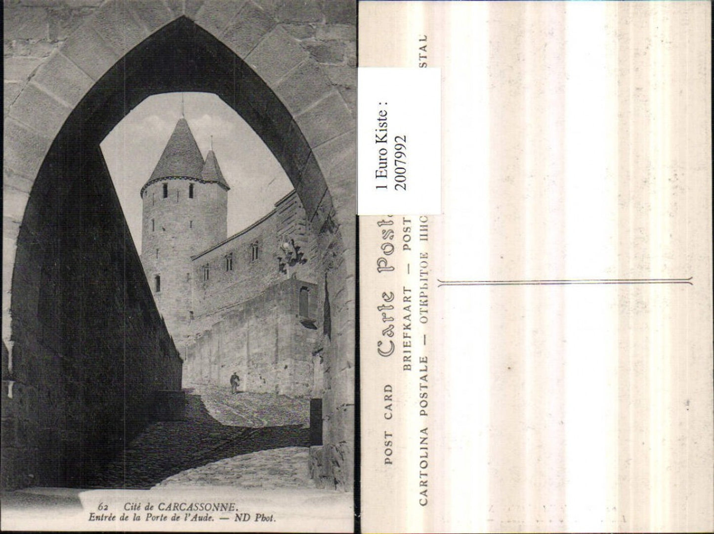 2007992,Cite de Carcassonne Entree de la Porte de l'Aude Turm Motiv