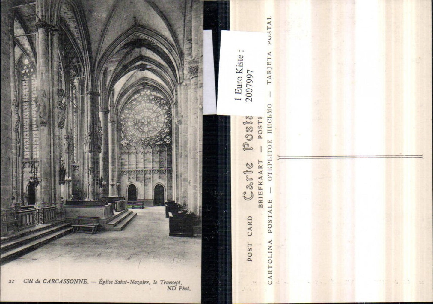 2007997,Cite de Carcassonne Eglise Saint-Nazaire le Transept Kirche Innenansicht