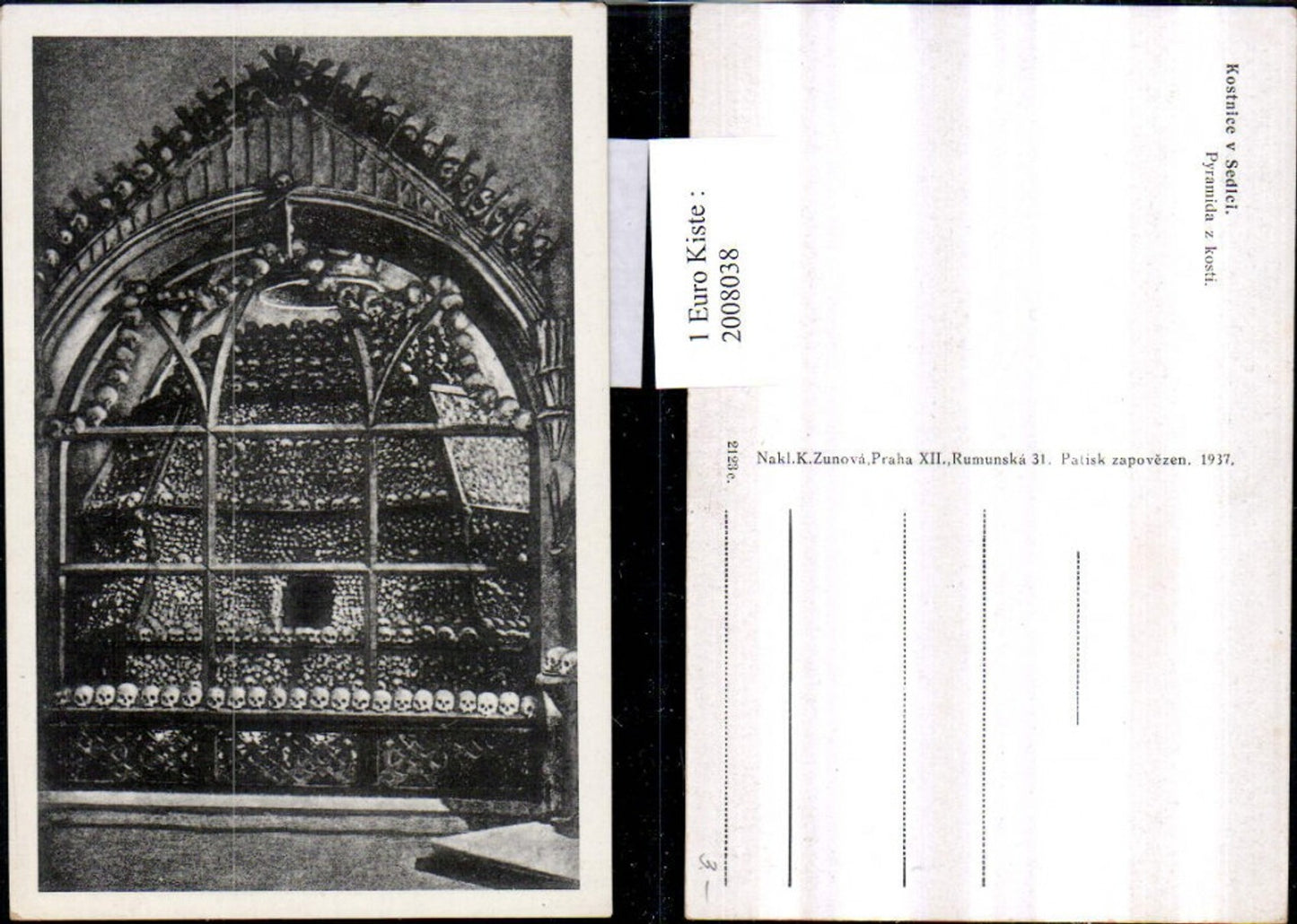 2008038,Kostnice v Sedlci Pyramida z kosti Totenköpfe Tod