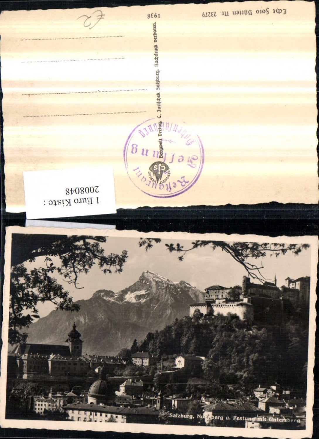 2008048,Salzburg Teilansicht Nonnberg u. Festung m. Untersberg Bergkulisse
