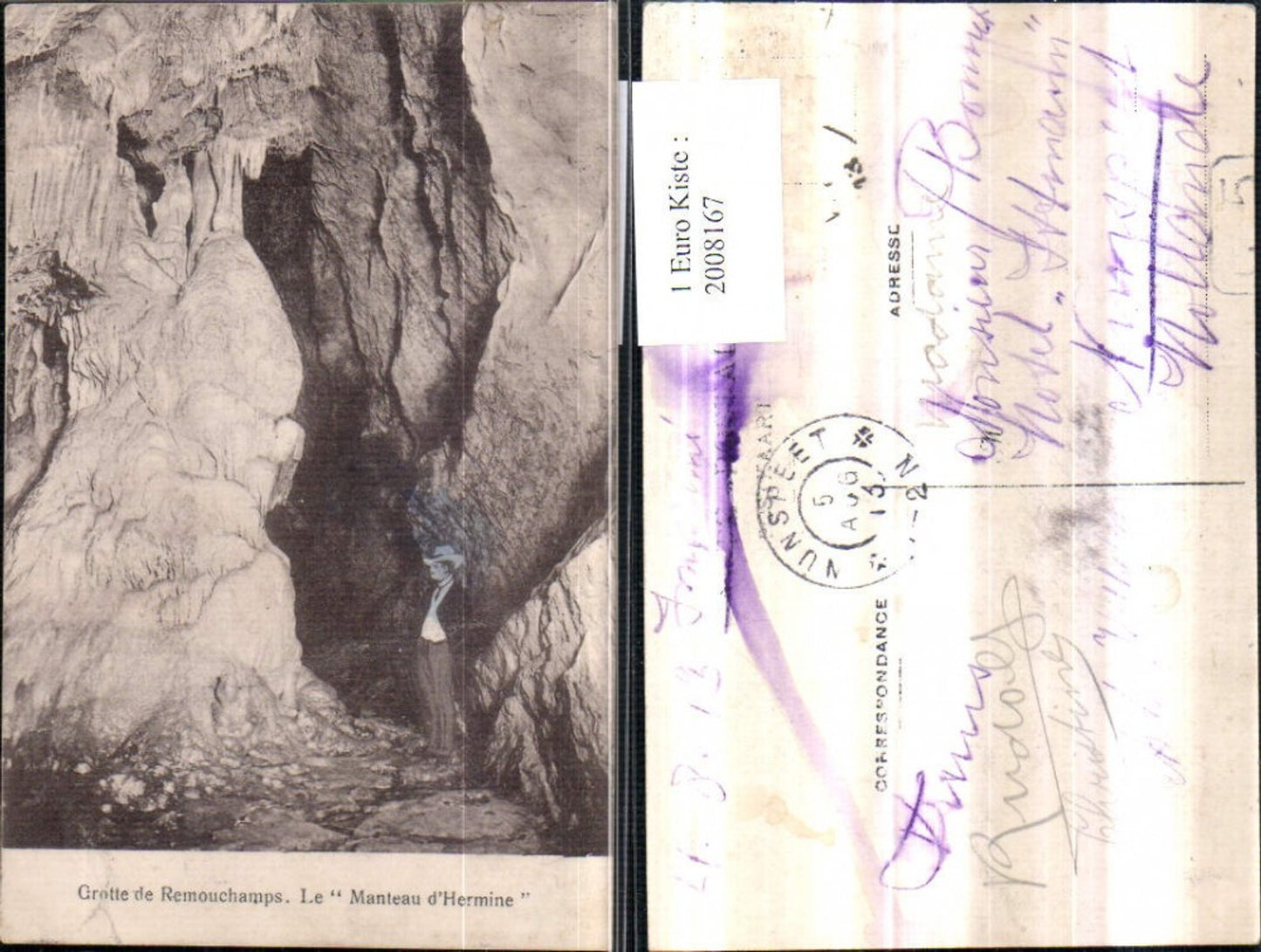 2008167,Belgien Grotte de Remouchamps Le Manteau d'Hermine