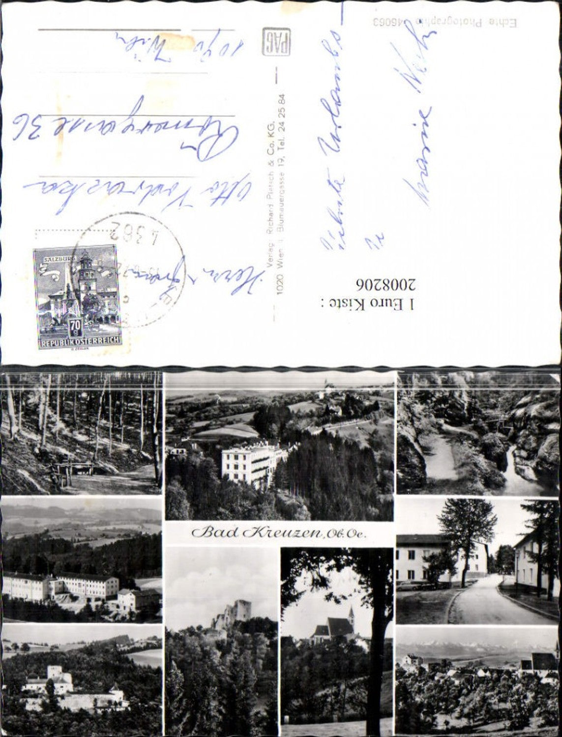 2008206,Bad Kreuzen Totale Kirche Burg Klamm Straßenansicht Mehrbildkarte