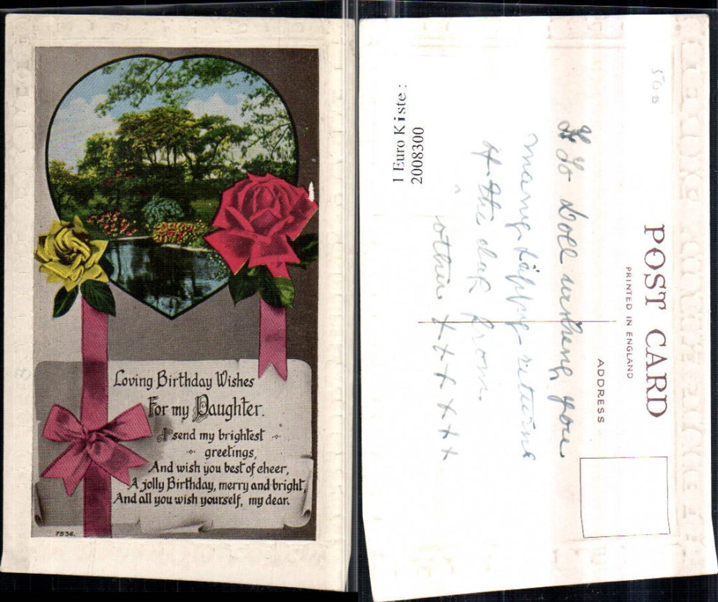 2008300,Präge Passeparout Birthday Geburtstag Landschaft Rosen Schleife Spruch