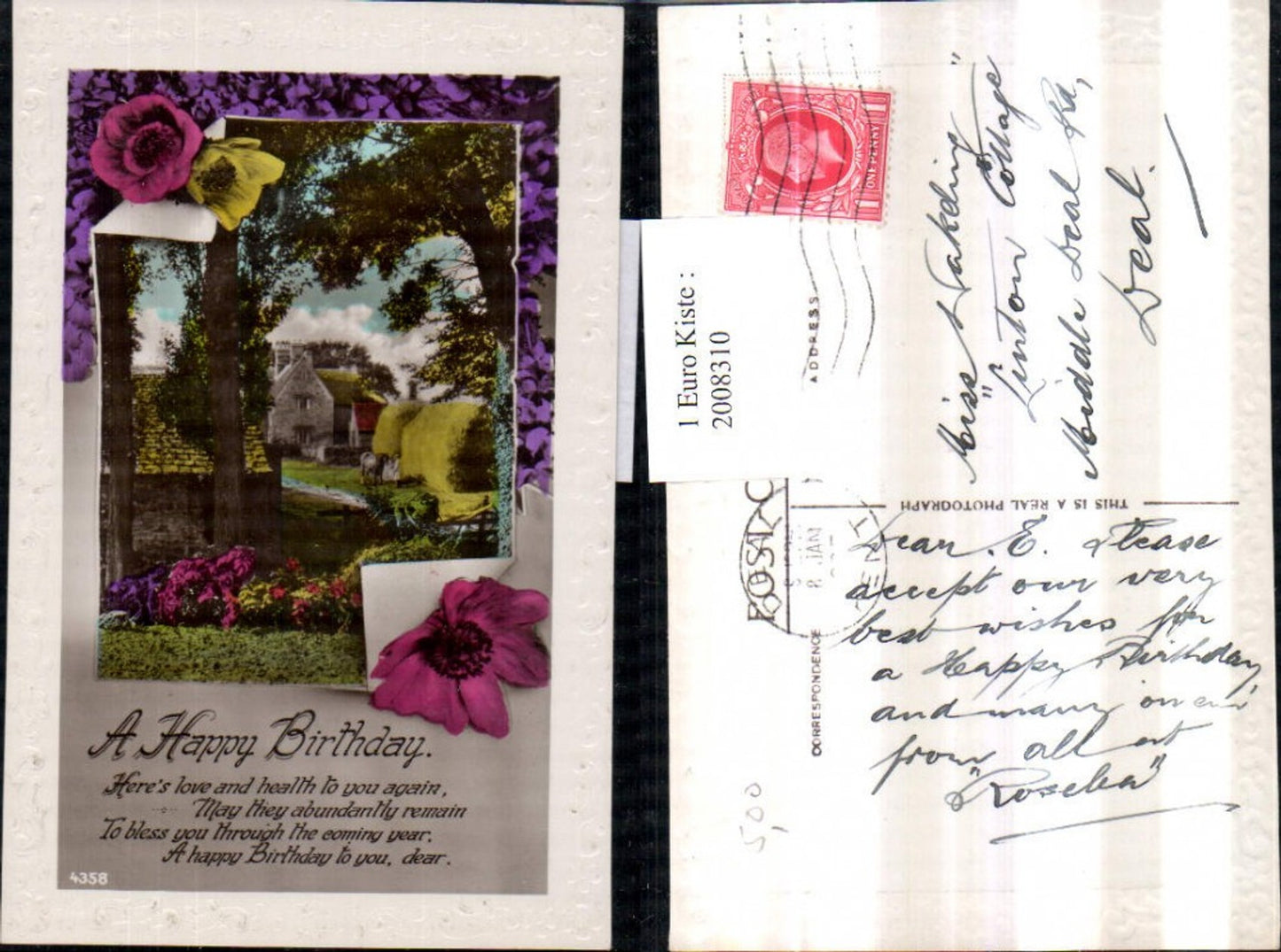 2008310,Präge Passeparout Birthday Geburtstag Häuser Blumen Spruch Text